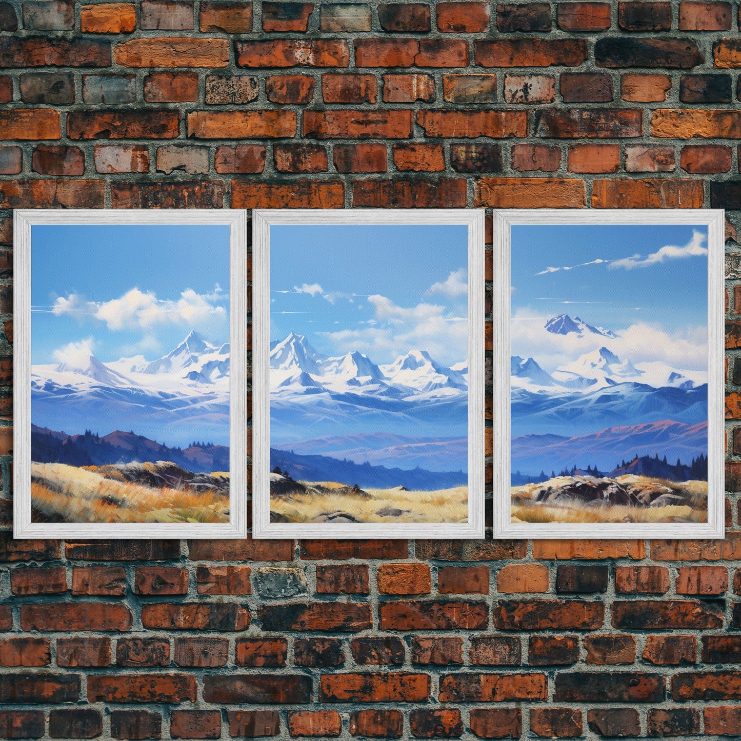 3 Panel Rocky Mountains | Framed Canvas Print