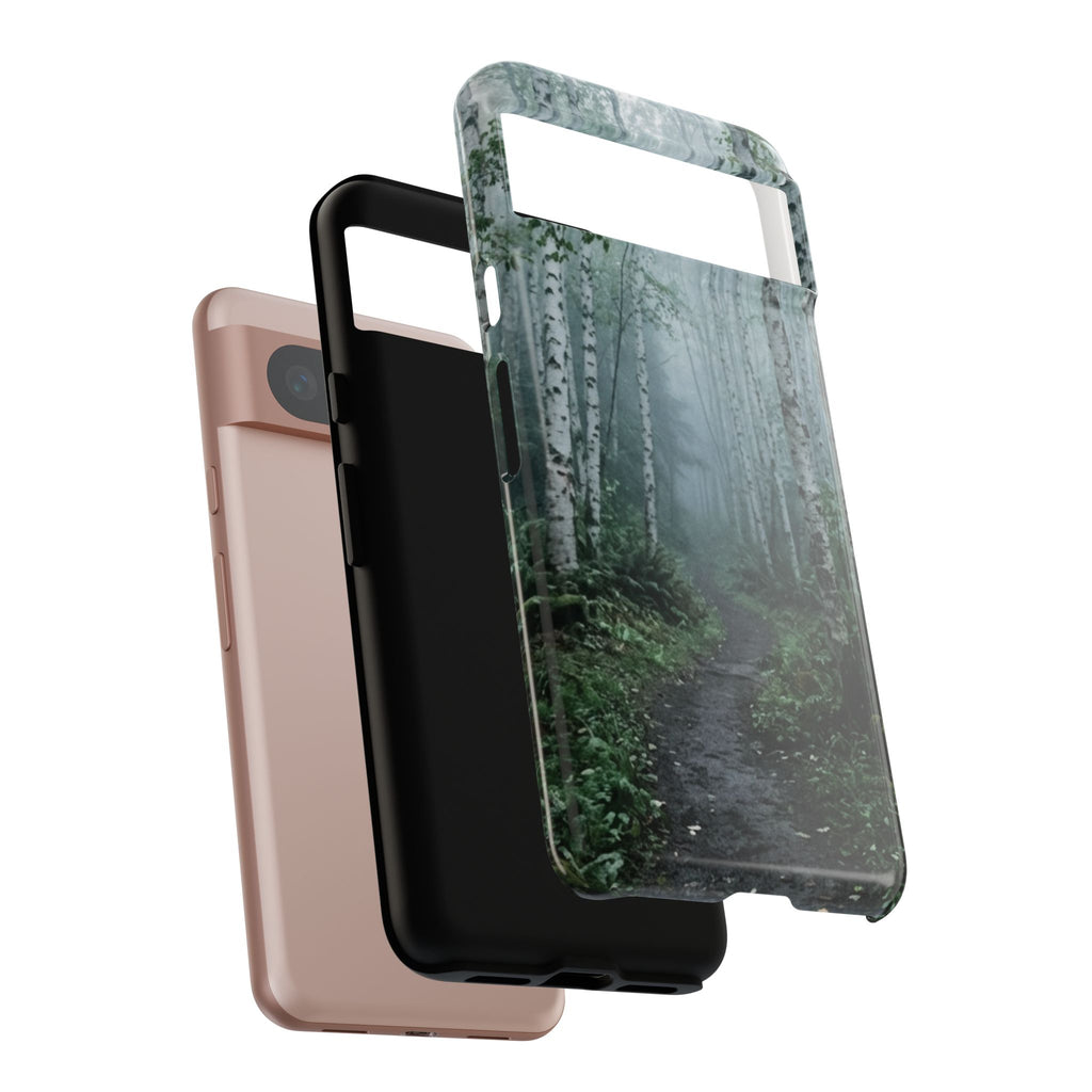 Twilight Birch Tree Path Phone Case