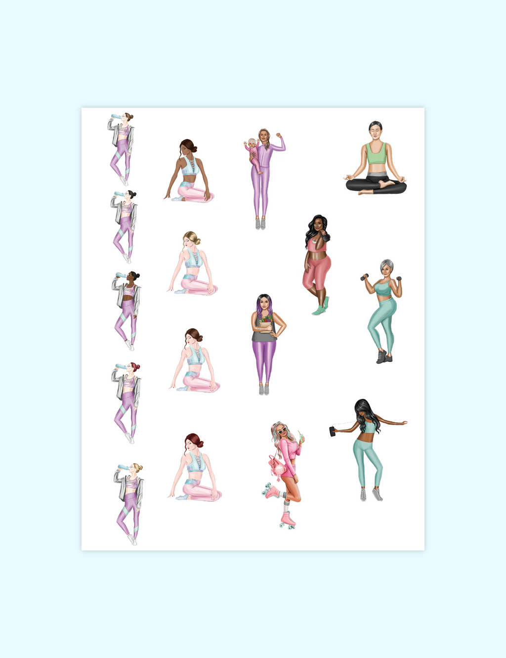 Health and Fitness Stickers uncategorized / needs cleanup with nature-inspired artwork - product view 3