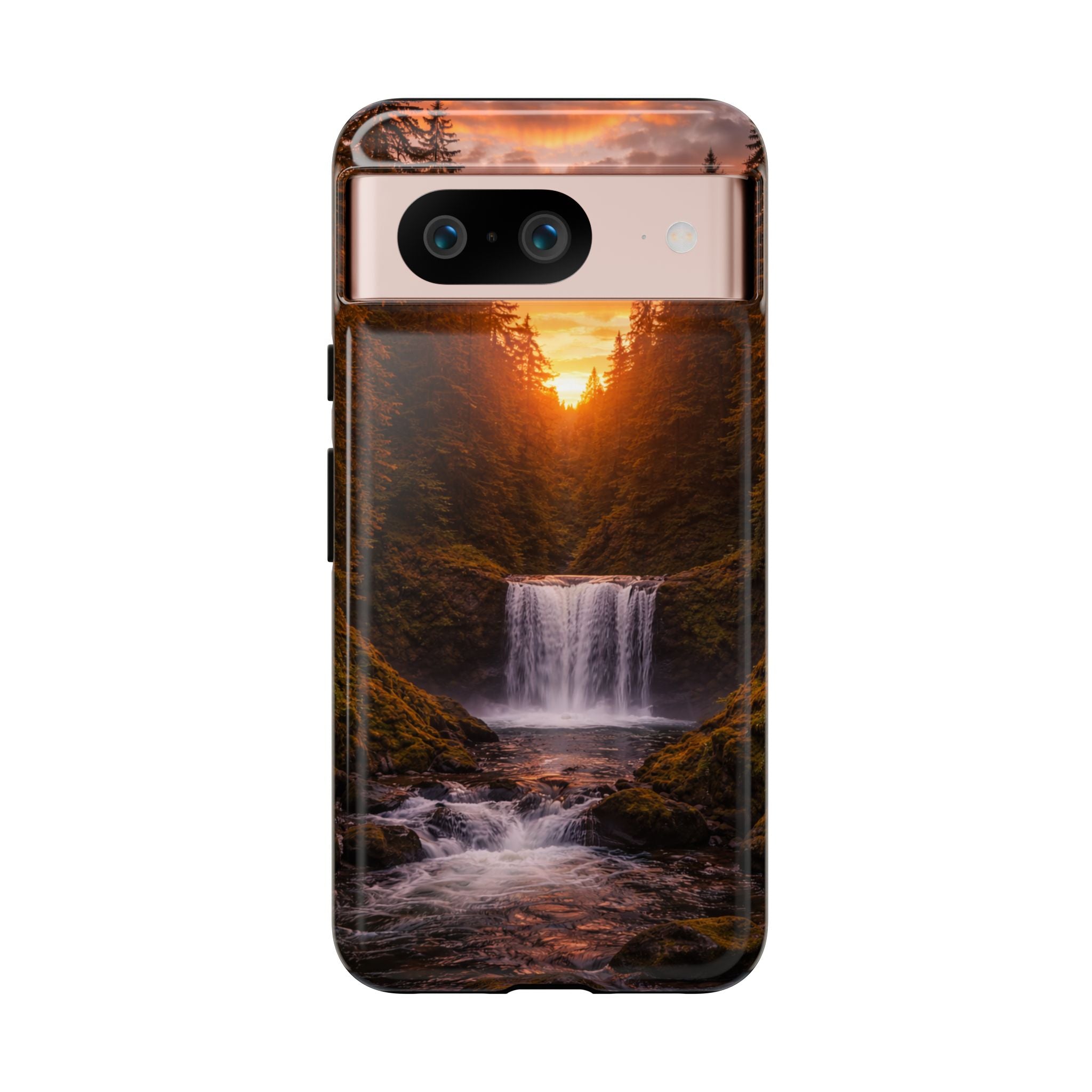 Evergreen Waterfall Phone Case phone case with nature-inspired artwork - product view 38