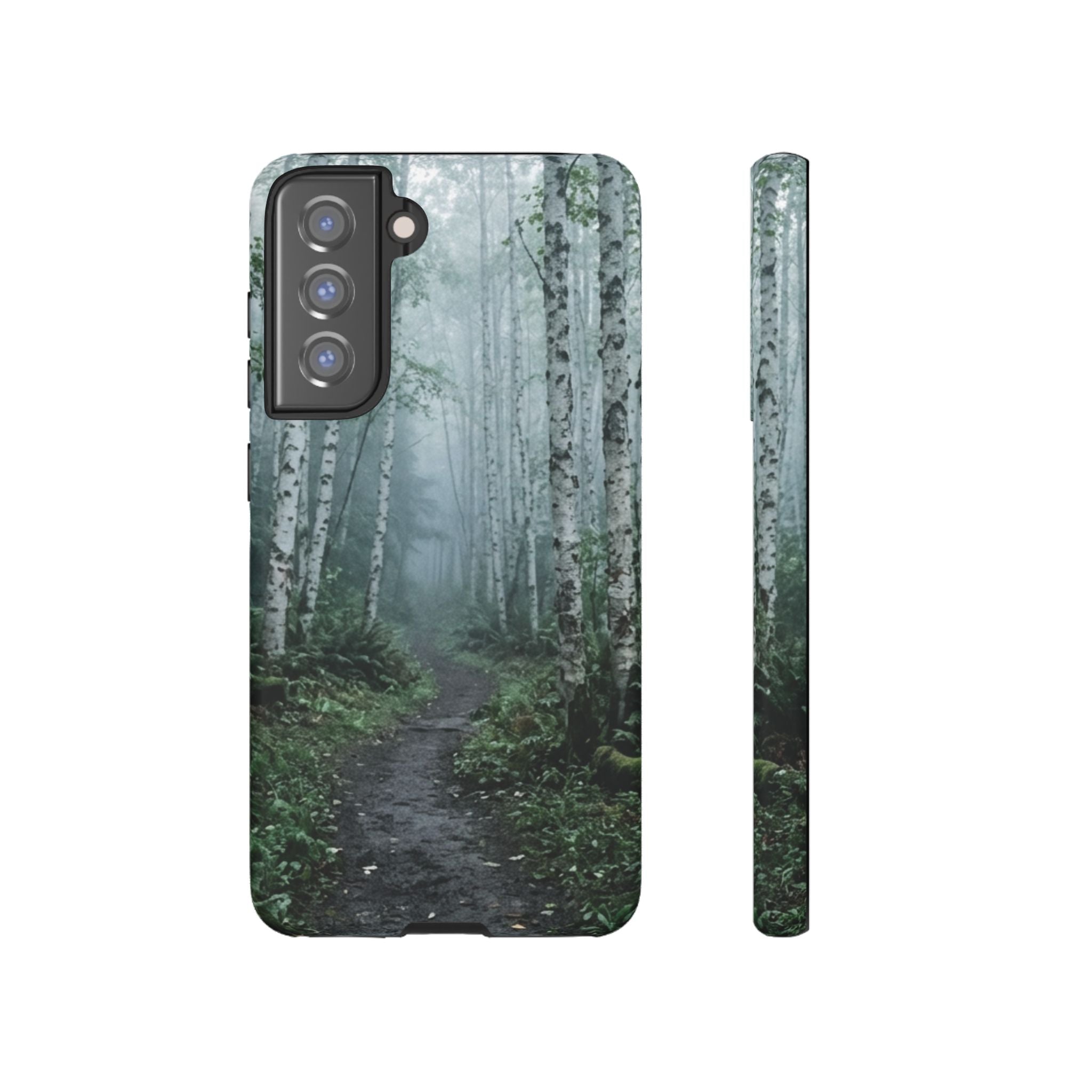 Twilight Birch Tree Path Phone Case