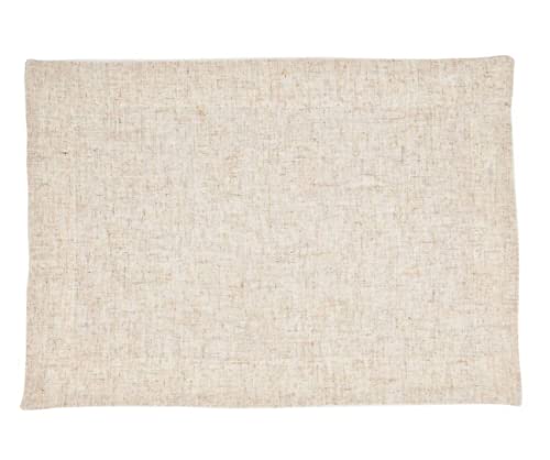 Natural & White Two-Tone Banded Border Placemats, Table Runner or Napkins