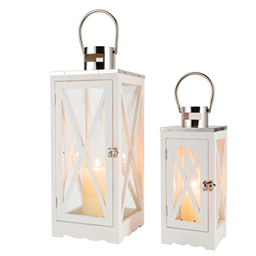 17.5''&24.5'' H Metal Decorative Candle Holders Rustic Hanging decorative candle lanterns with nature-inspired artwork - product view 2