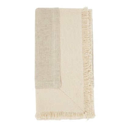 Double-Layer Fringe Cotton Blend Cloth Napkins 20" W X 20" L, Set of 4