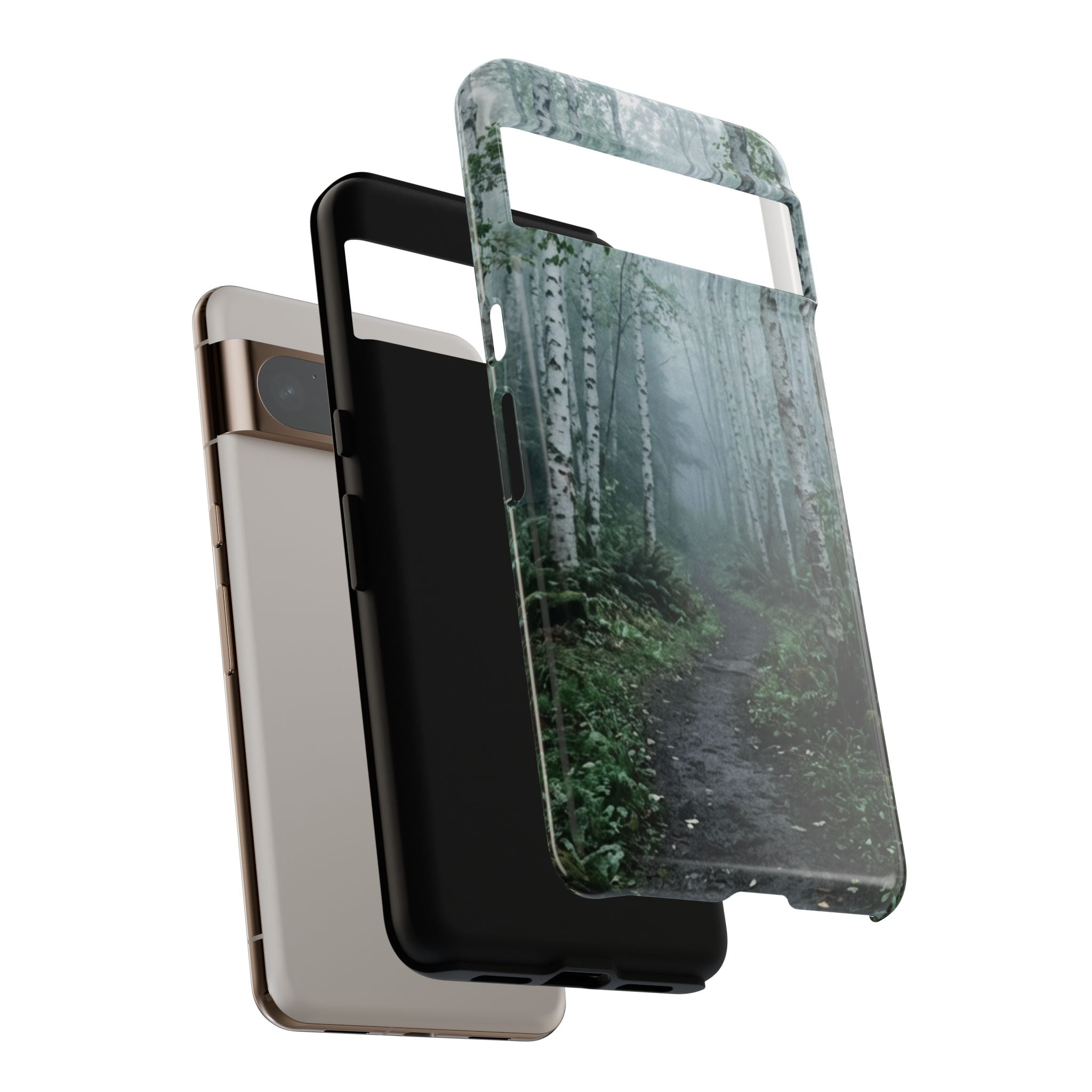 Twilight Birch Tree Path Phone Case