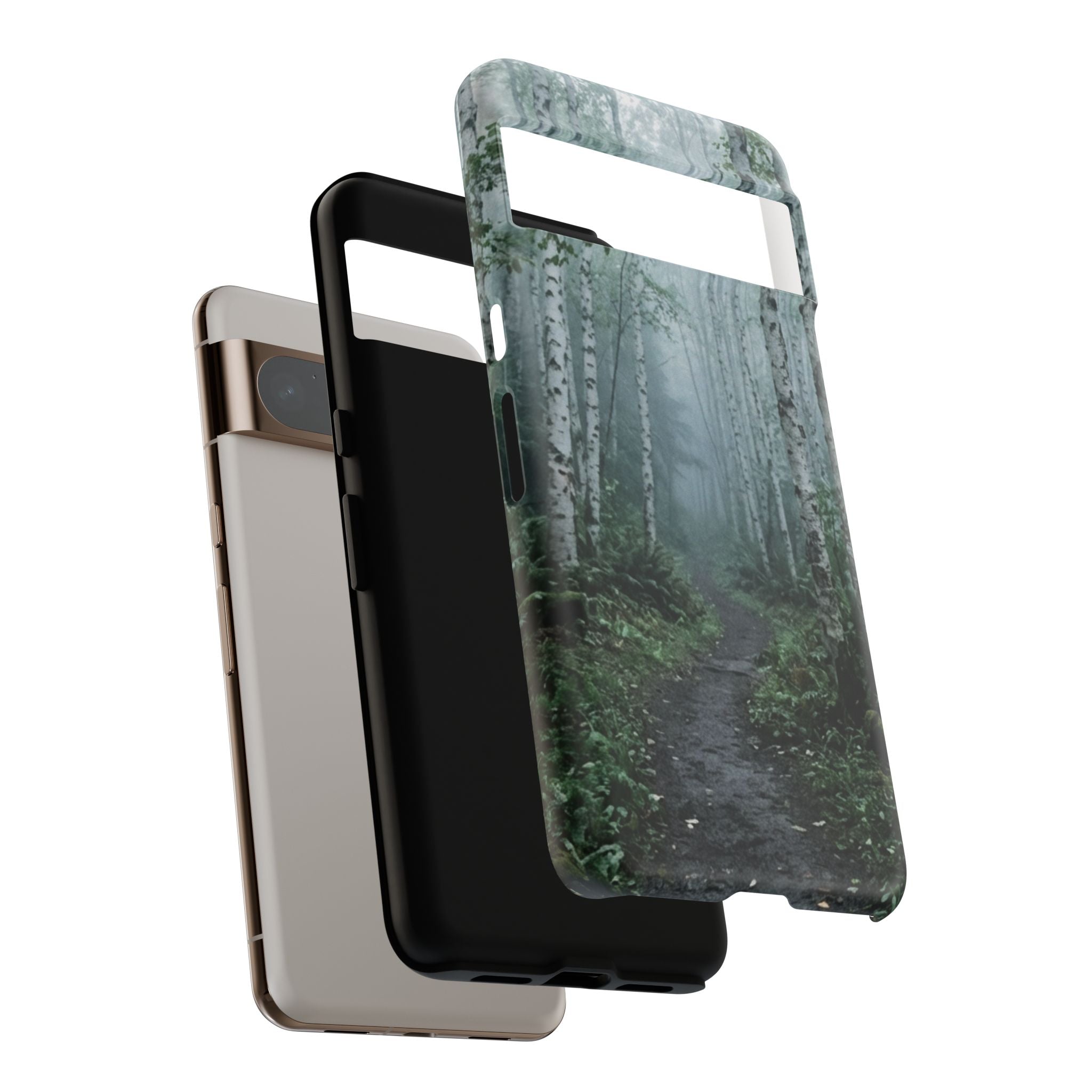 Twilight Birch Tree Path Phone Case