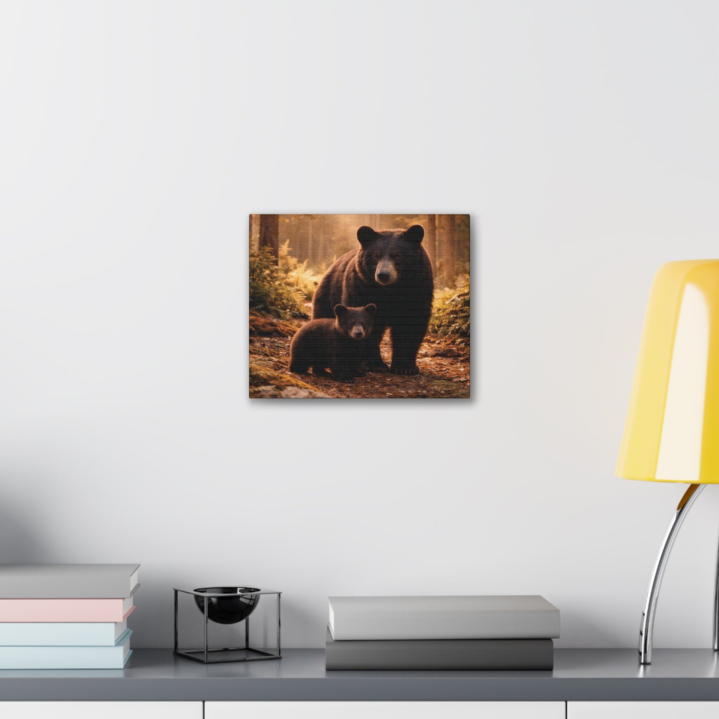 Momma Bear and Cub Wilderness Stretched Canvas