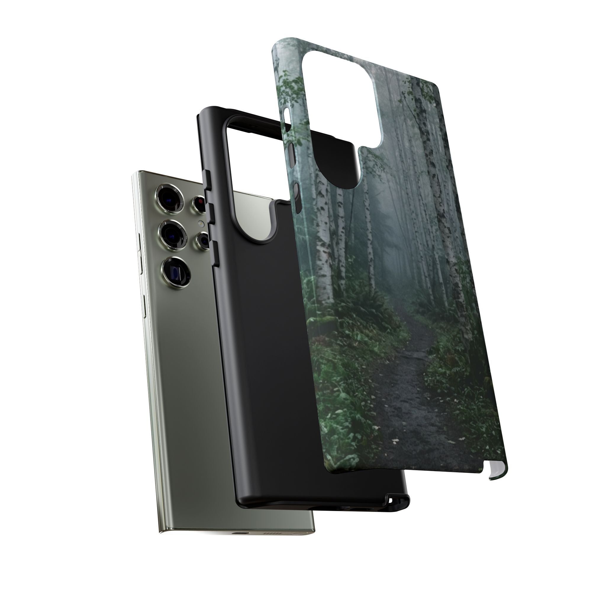Twilight Birch Tree Path Phone Case