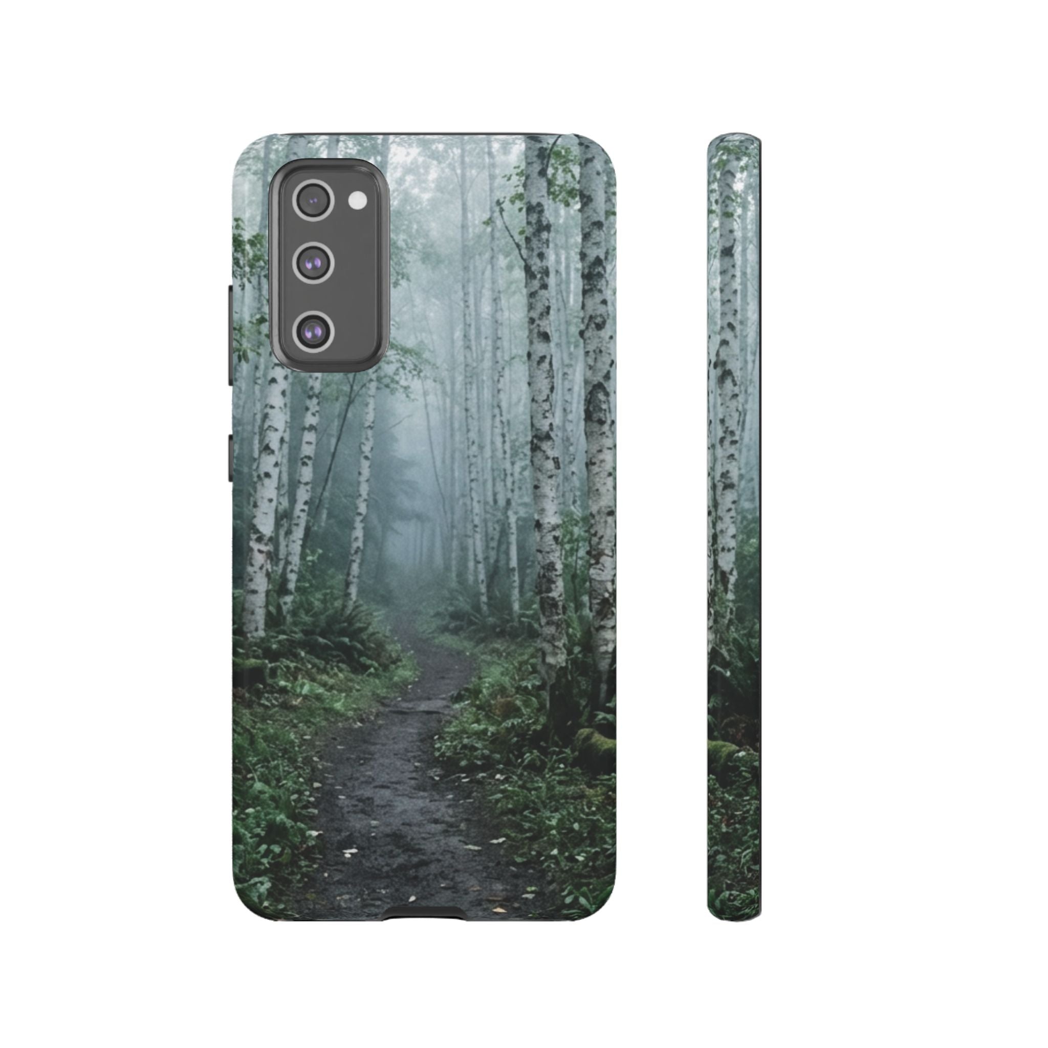 Twilight Birch Tree Path Phone Case