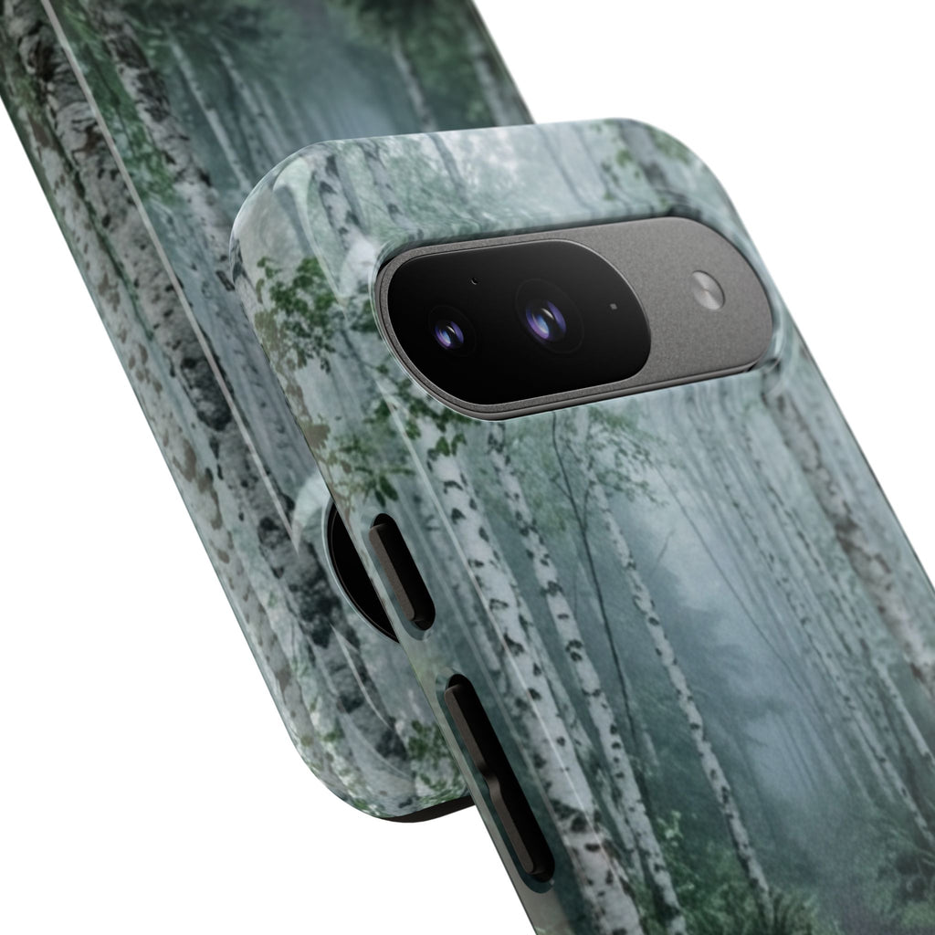 Twilight Birch Tree Path Phone Case