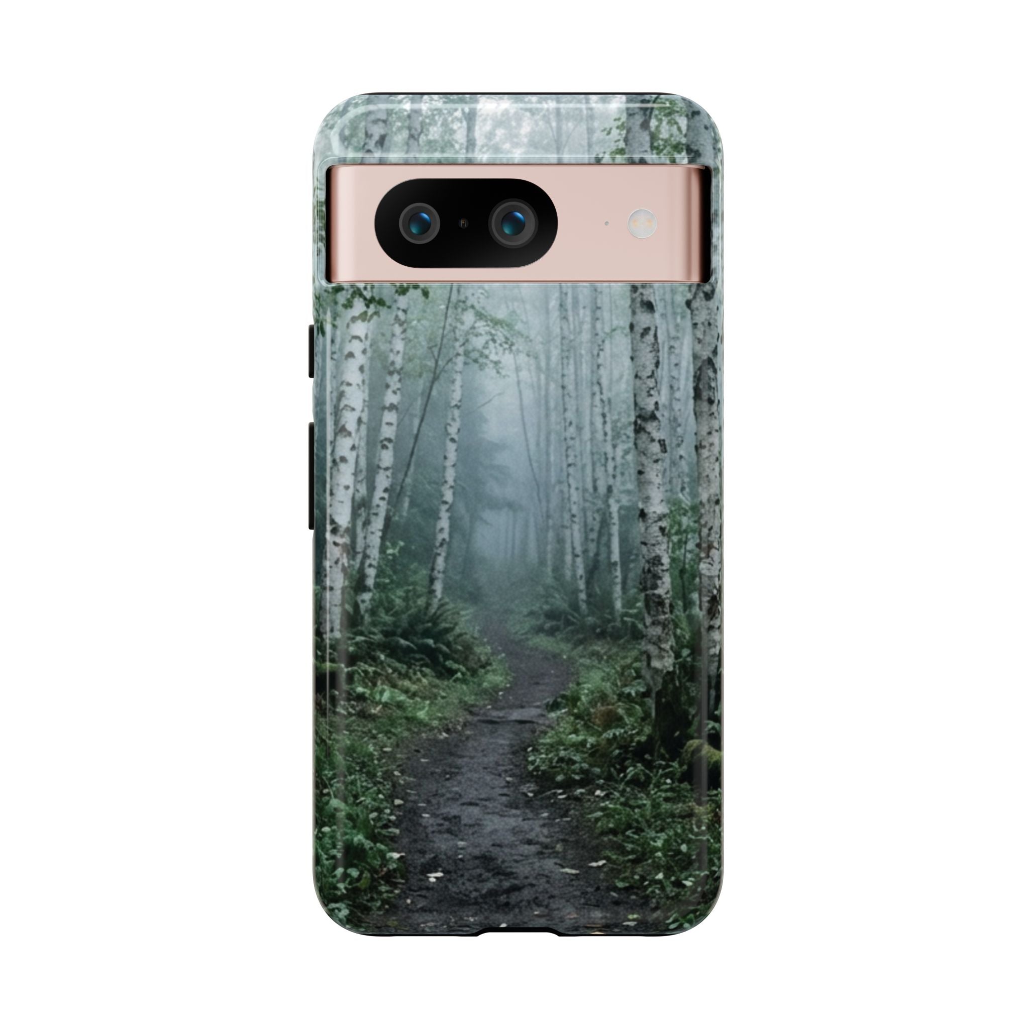 Twilight Birch Tree Path Phone Case