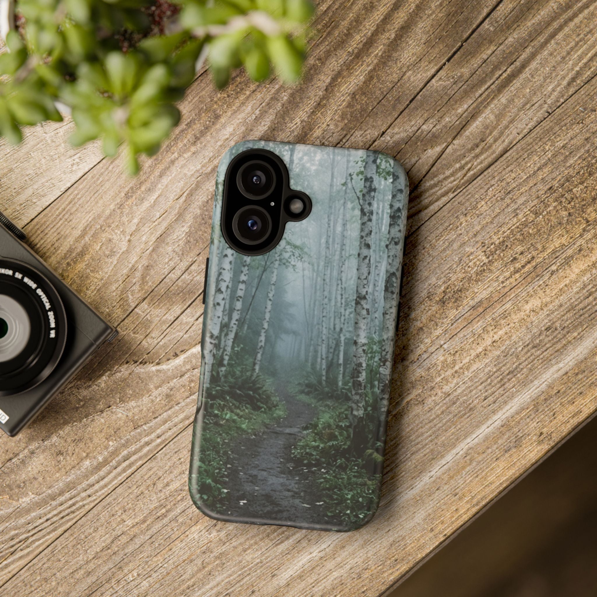 Twilight Birch Tree Path Phone Case