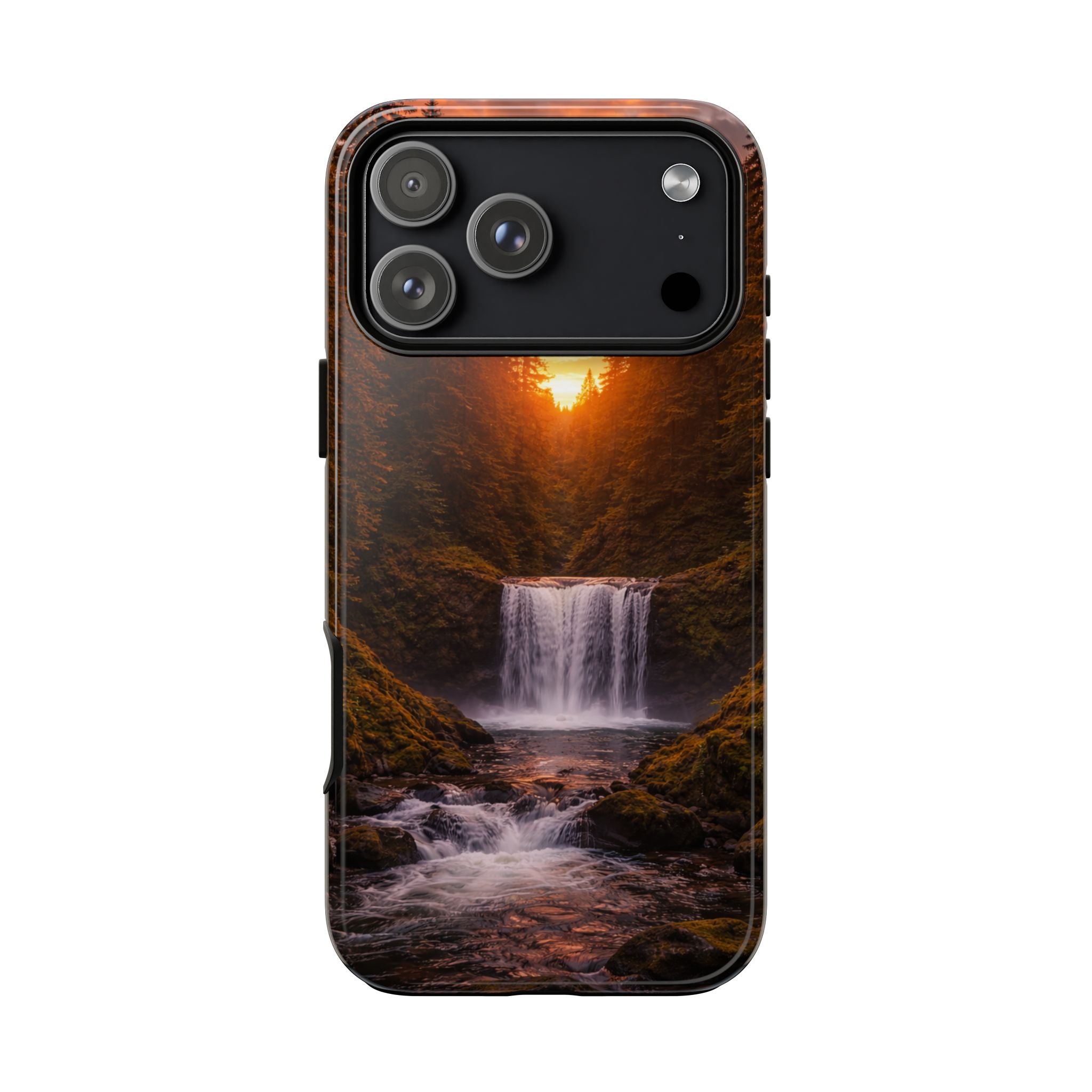 Evergreen Waterfall Phone Case phone case with nature-inspired artwork - product view 48