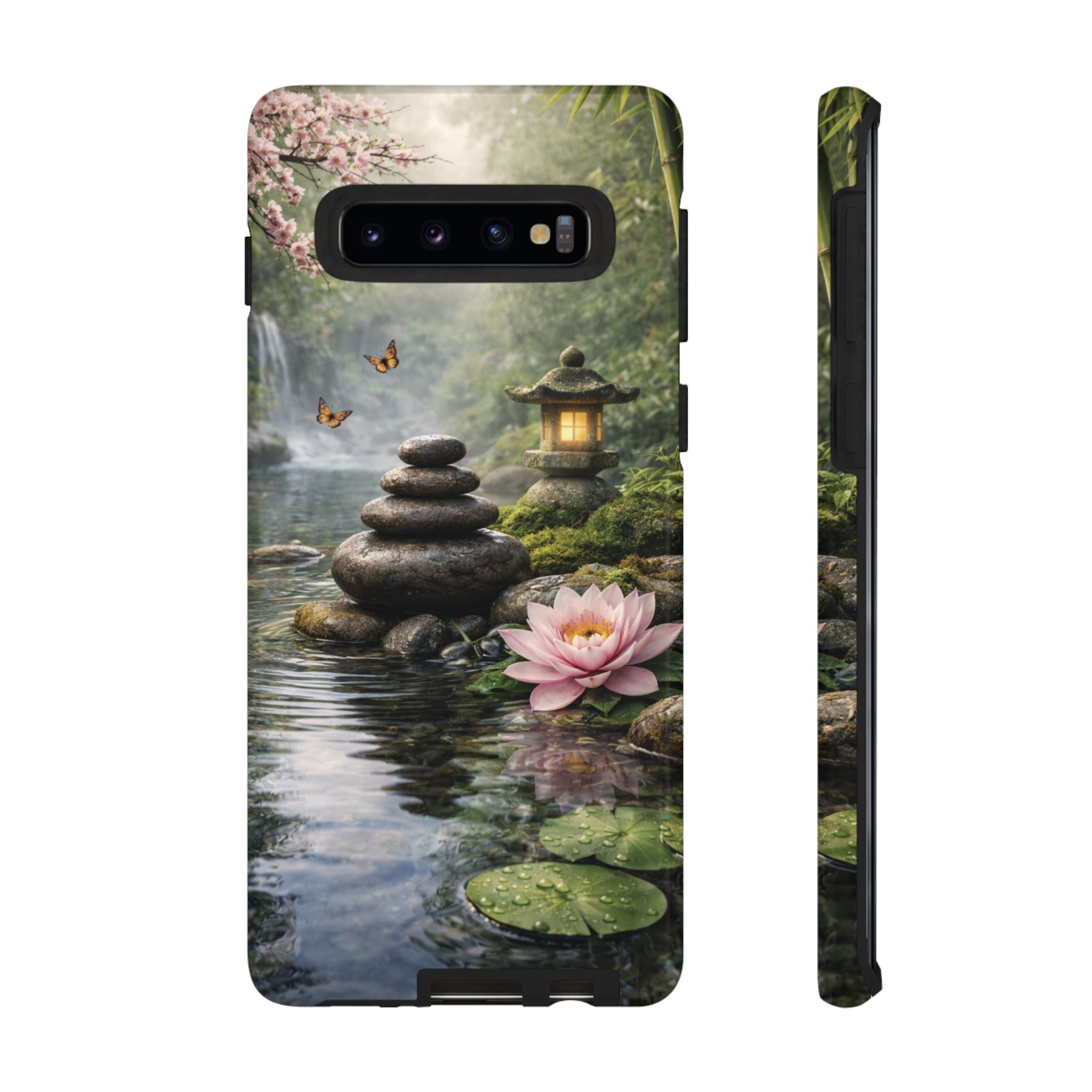 Still Waters Lotus Phone Case phone case with nature-inspired artwork - product view 4