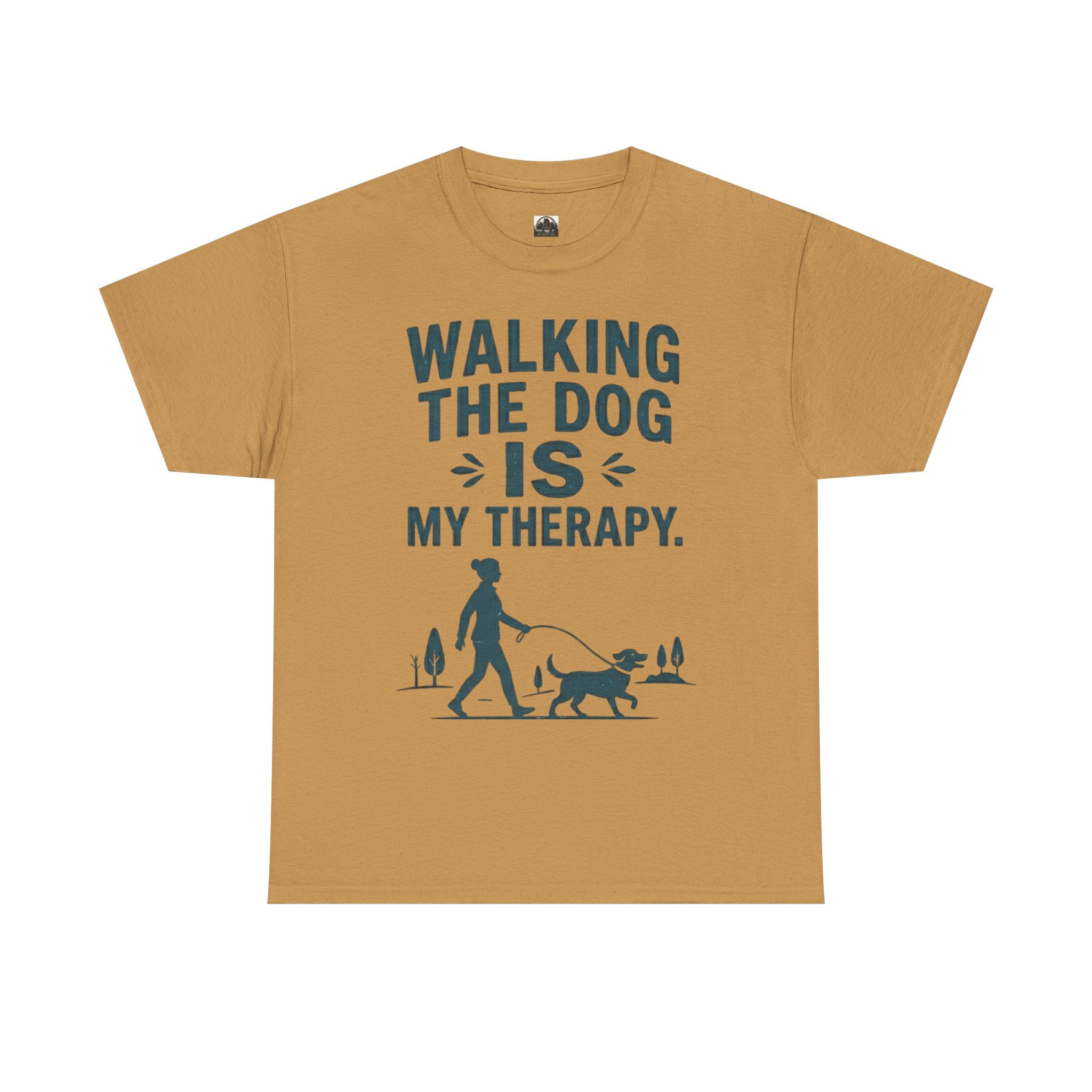 Walking the Dog Is My Therapy T t-shirt with nature-inspired artwork - product view 5