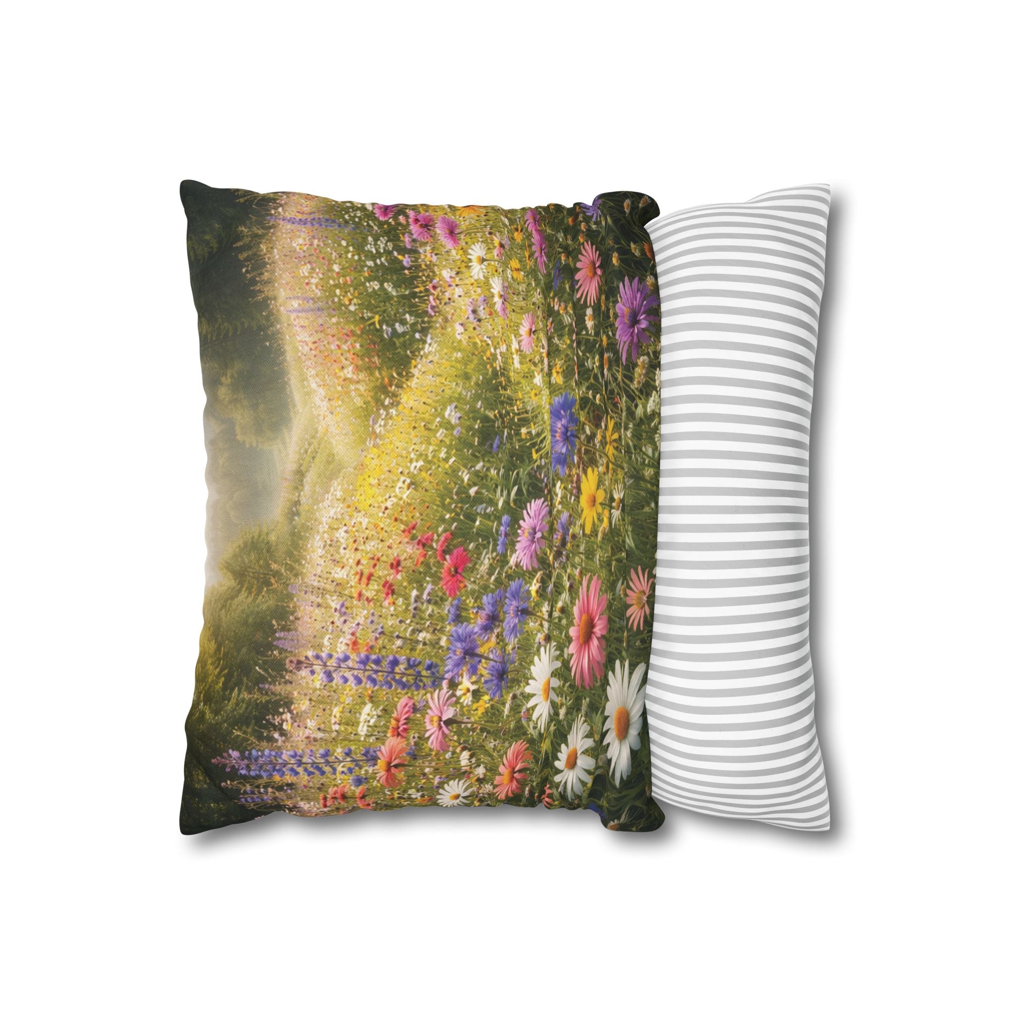 Mountain Meadow pillow cover with nature-inspired artwork - product view 3