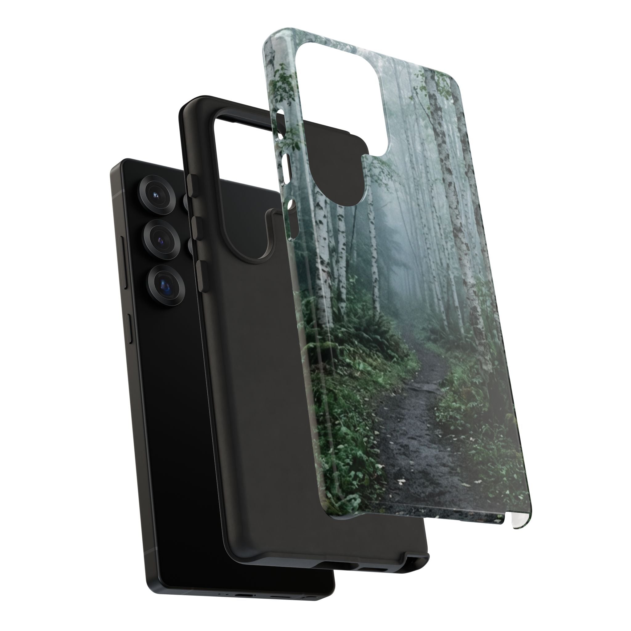 Twilight Birch Tree Path Phone Case