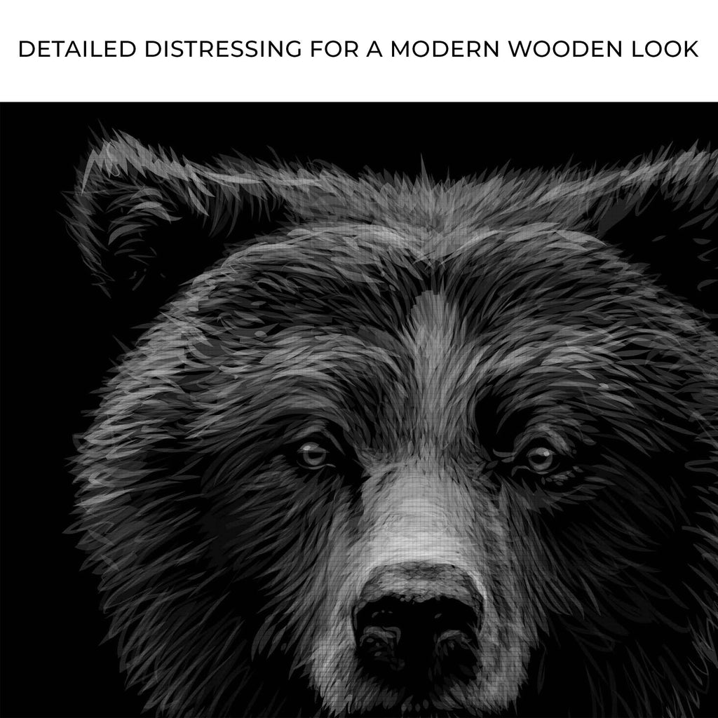 Animals Forest Bear Monochrome Canvas wall art with nature-inspired artwork - product view 4