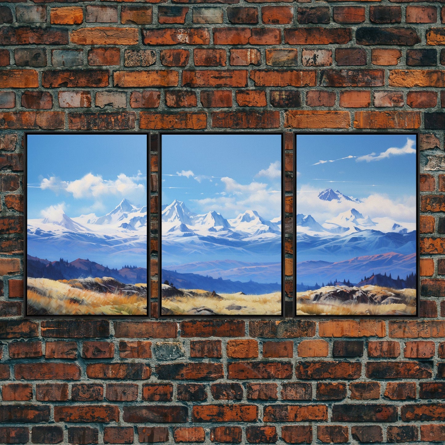 3 Panel Rocky Mountains | Framed Canvas Print