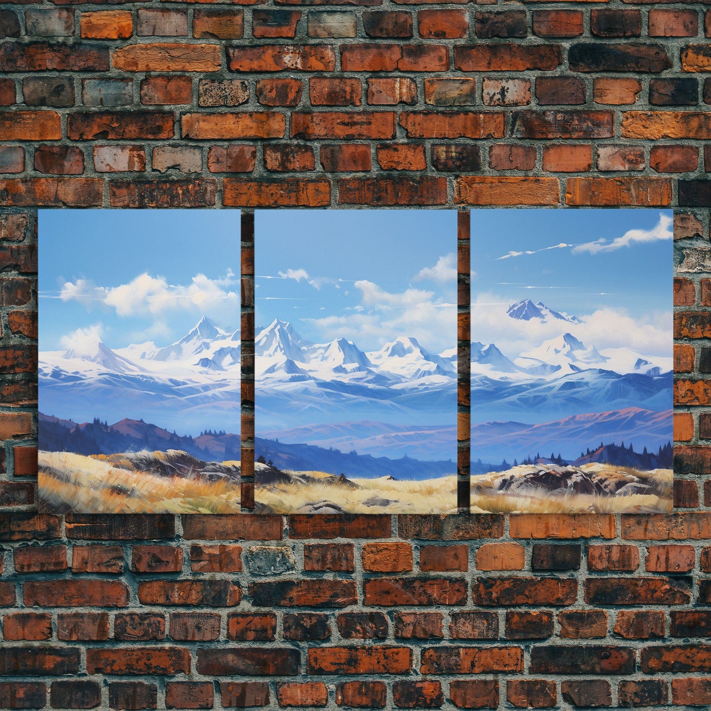 3 Panel Rocky Mountains | Framed Canvas Print