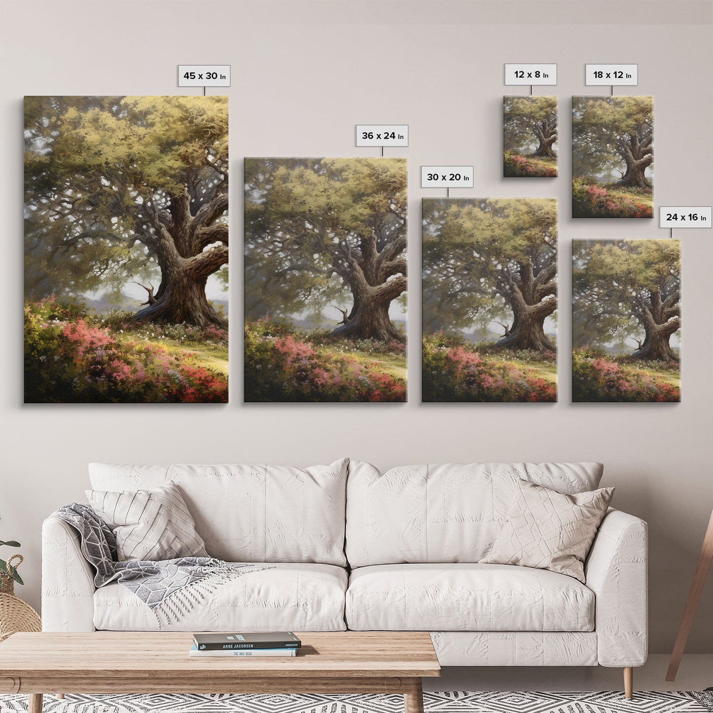 3 Panel Big Tree Lake | Framed Canvas Print