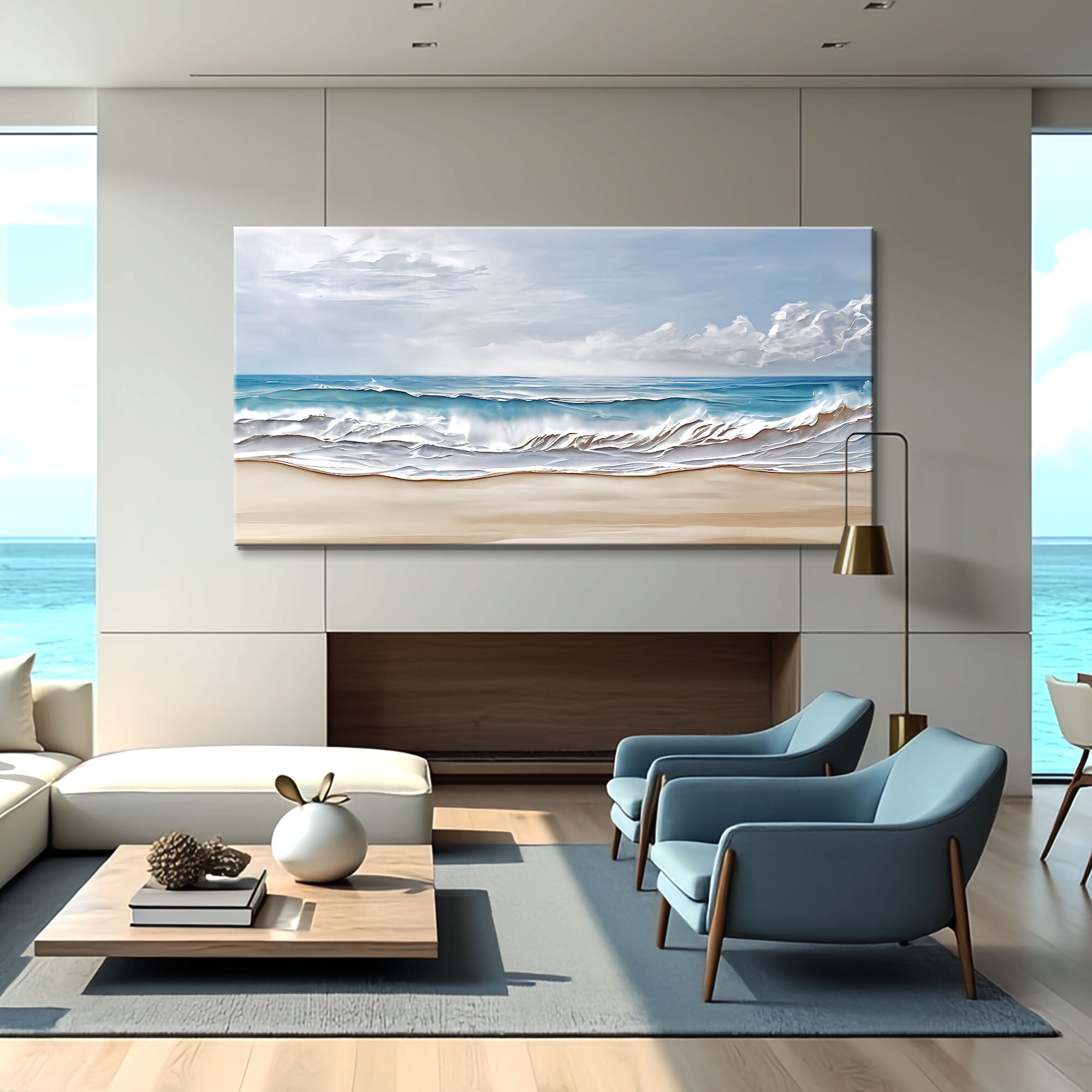 Serene Ocean Wave Coastal Vii wall art with nature-inspired artwork - product view 3