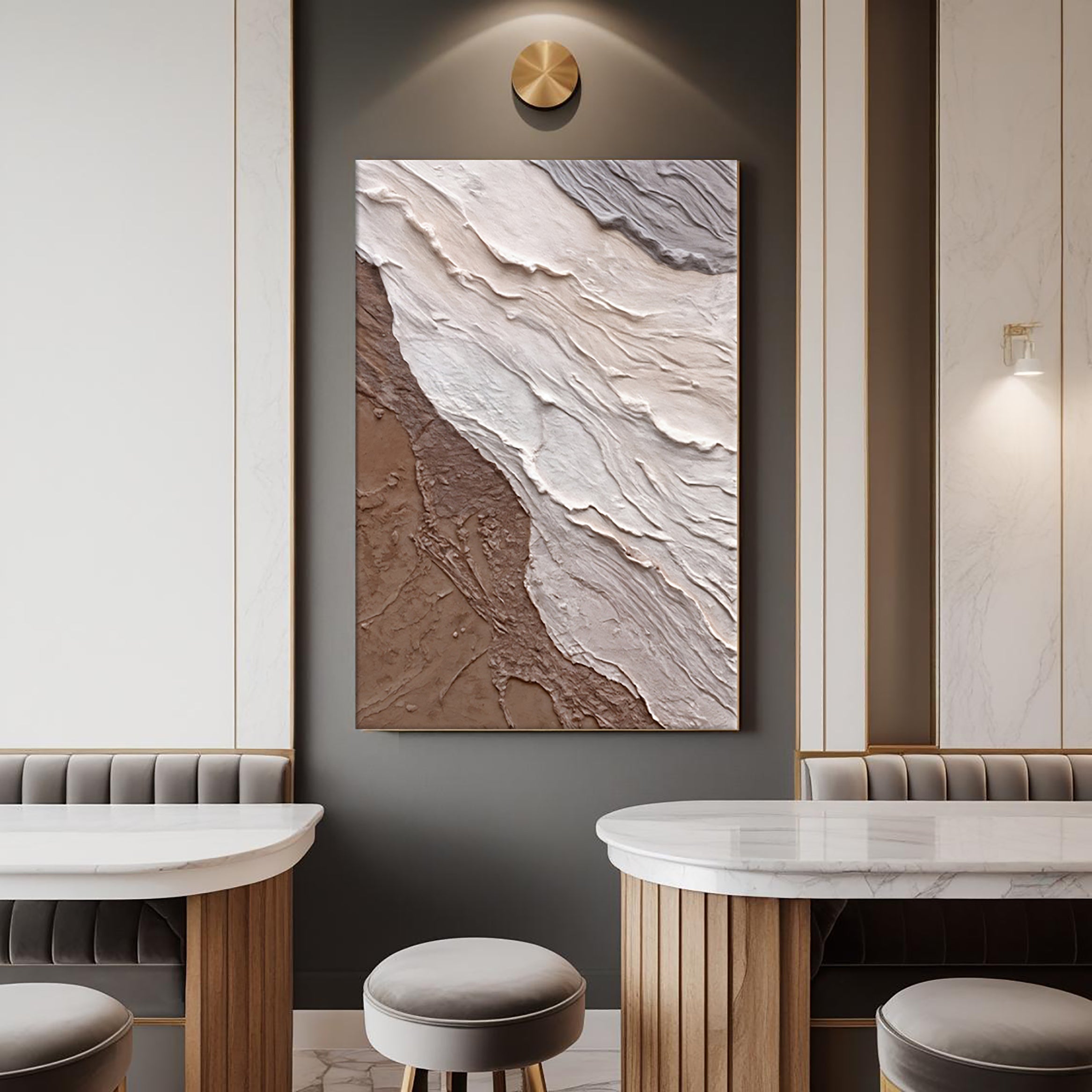 Abstract Earthy Waves wall art with nature-inspired artwork - product view 3
