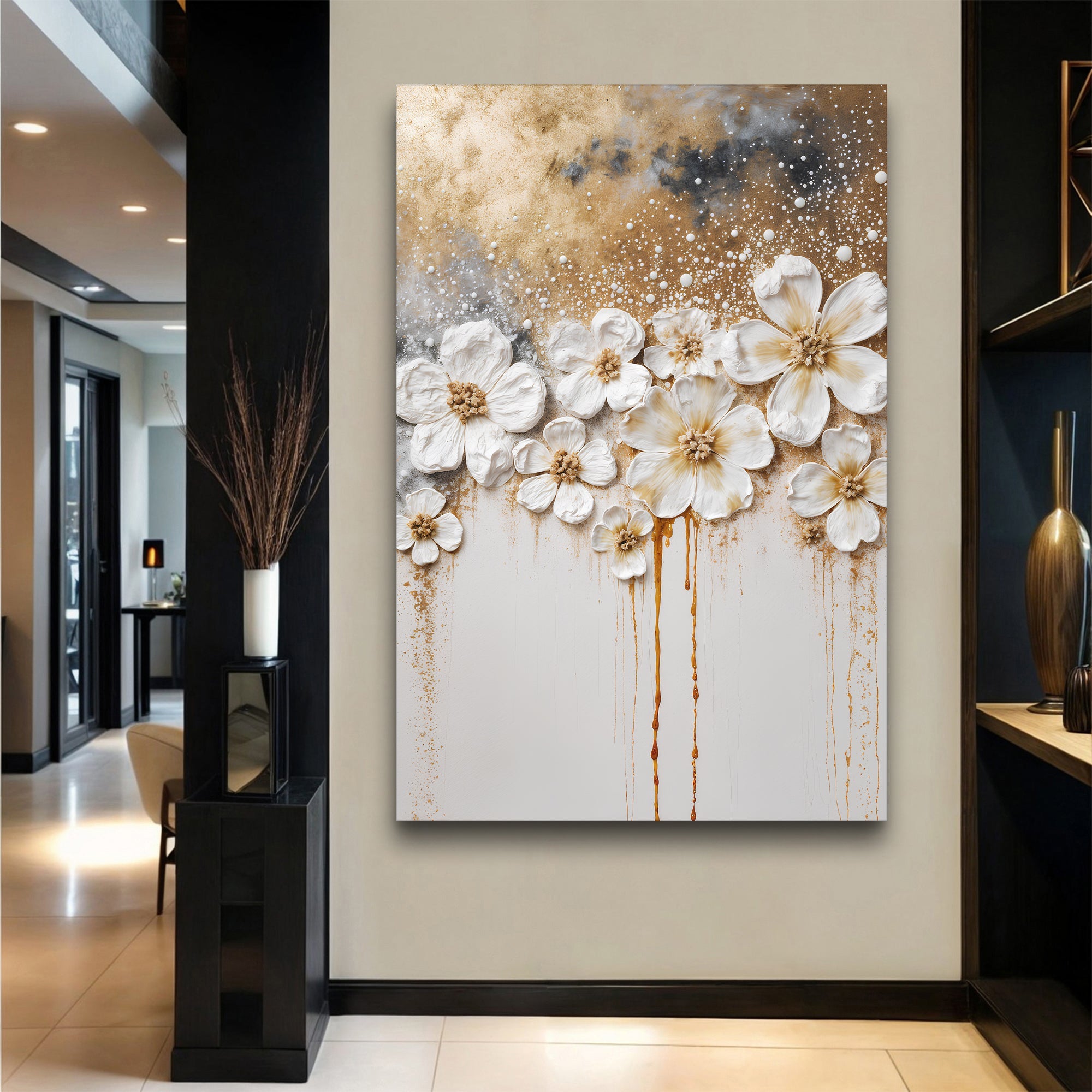 Gold Floral wall art with nature-inspired artwork - product view 4