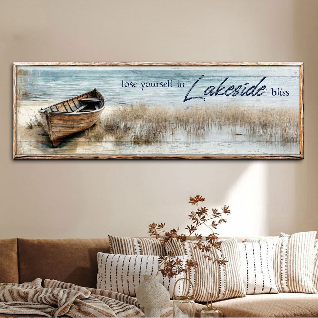 Lose Yourself in Lakeside Bliss Lake House Coastal Sign Ii canvas with nature-inspired artwork - product view 2