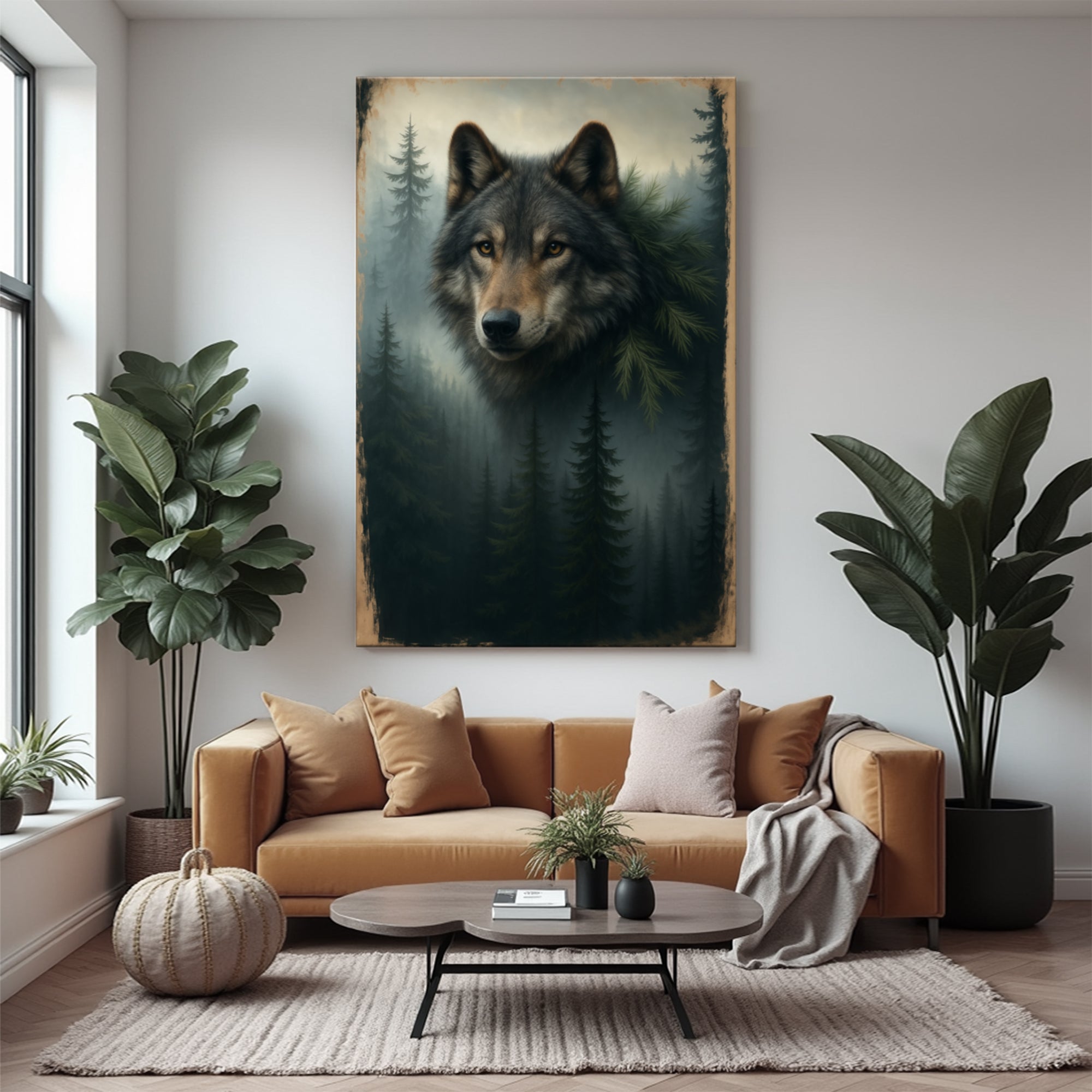 Wolf Double Exposure V wall art with nature-inspired artwork - product view 3