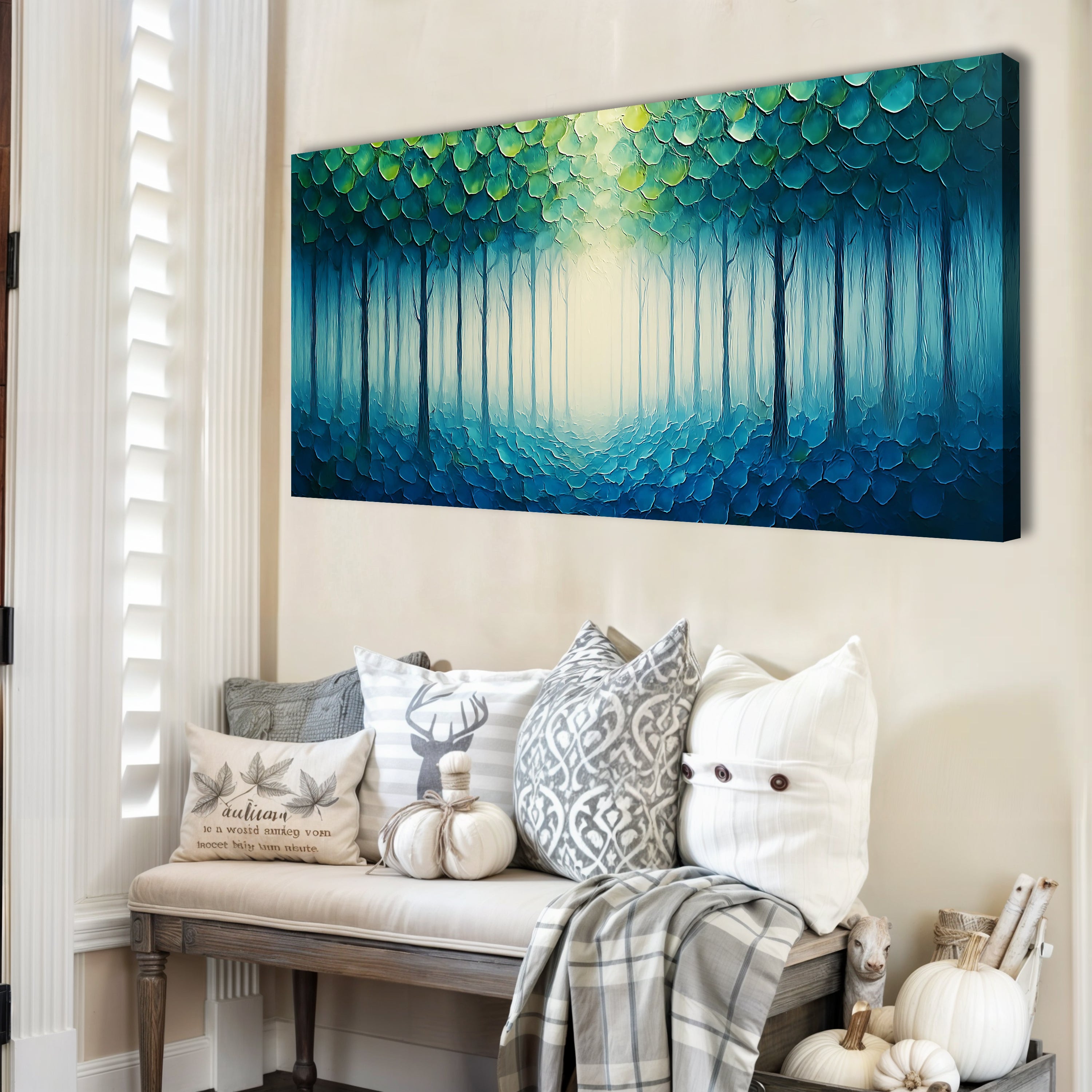 Forest Whispers Impasto wall art with nature-inspired artwork - product view 4