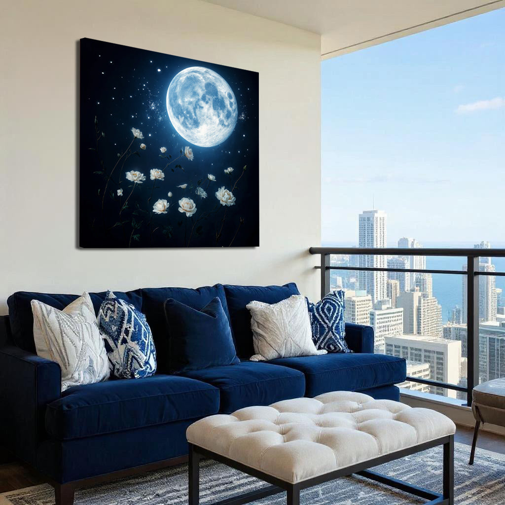 Lunar Canvas wall art with nature-inspired artwork - product view 3