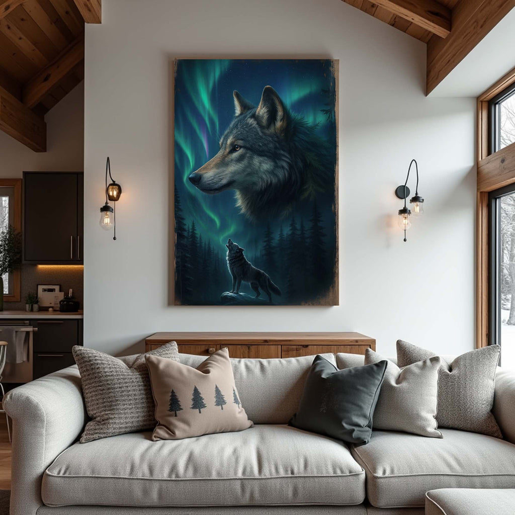 Wolf Double Exposure Iv wall art with nature-inspired artwork - product view 3