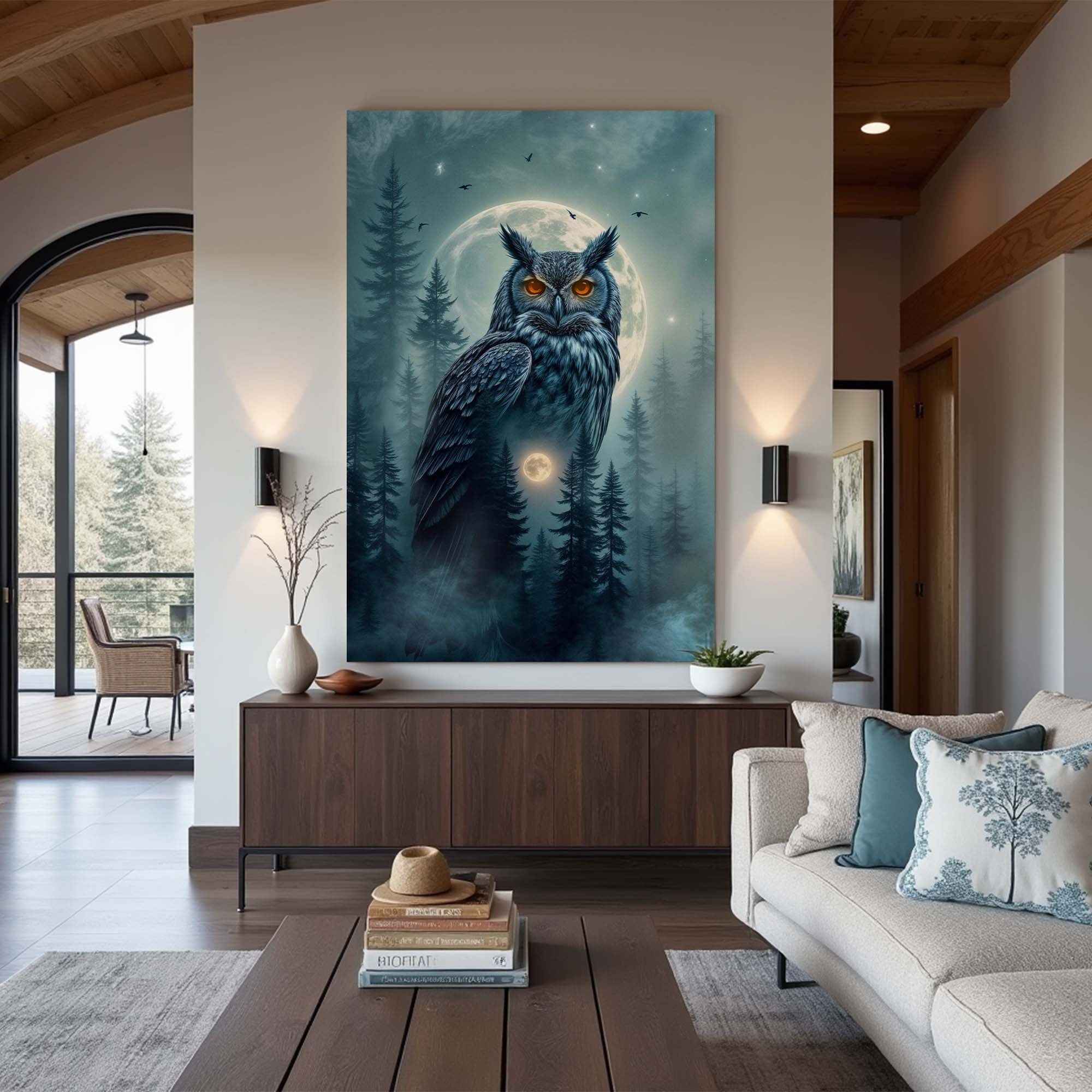 Owl Double Exposure Ii wall art with nature-inspired artwork - product view 3