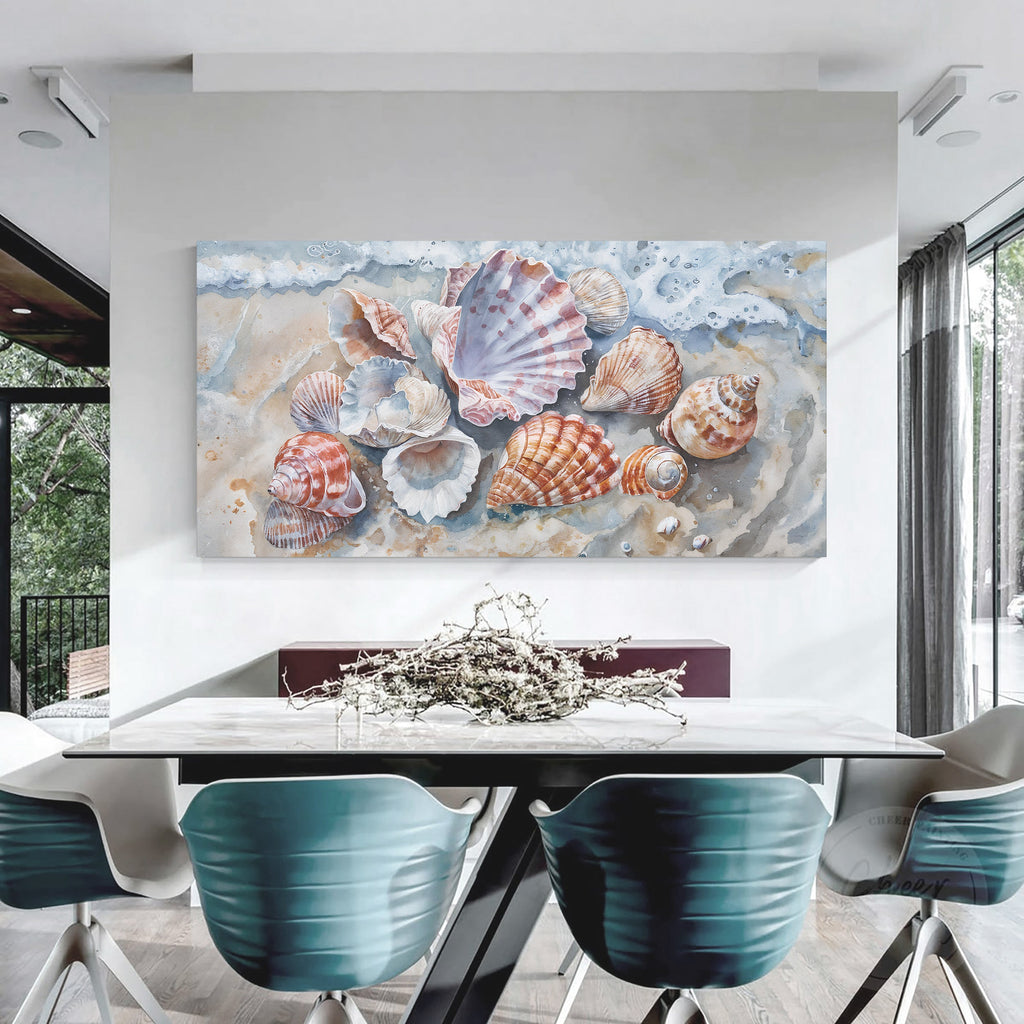 Sea Shells Modern Coastal wall art with nature-inspired artwork - product view 4