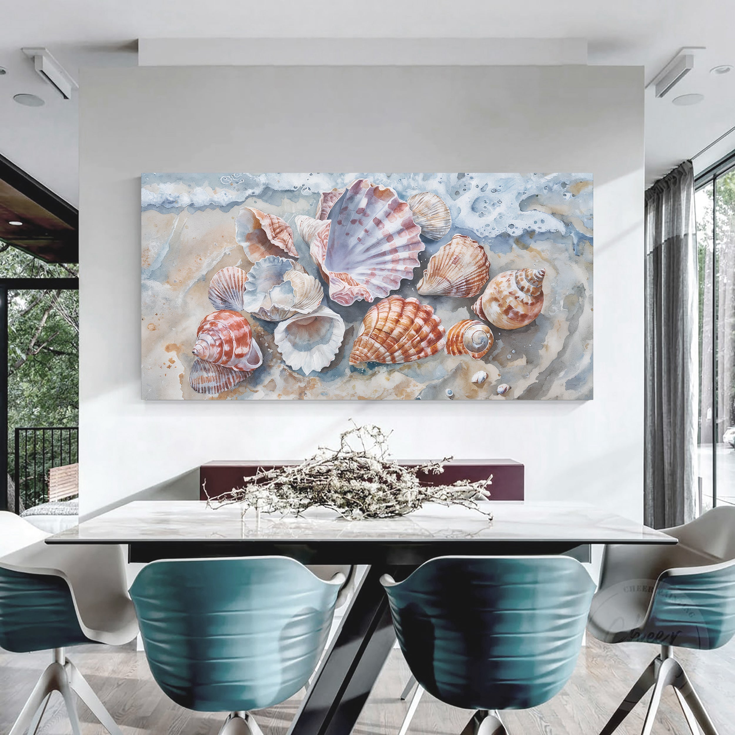 Sea Shells Modern Coastal wall art with nature-inspired artwork - product view 4