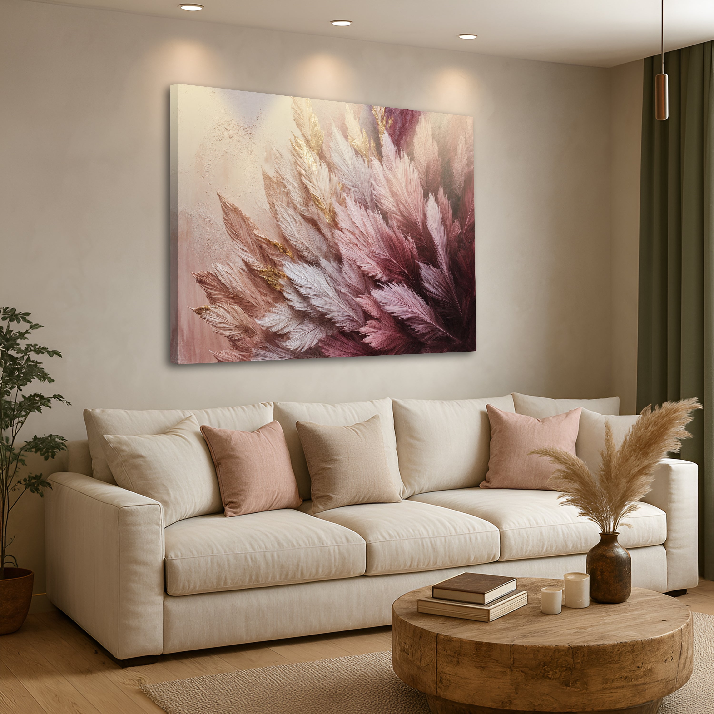 Feather Symphony wall art with nature-inspired artwork - product view 4