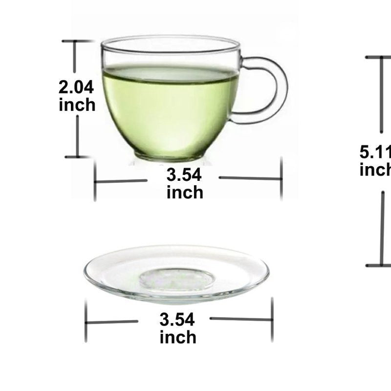 Set of Teapot with Infuser + Warmer and 6 Single Layer Cups with Cup tea set#2 with nature-inspired artwork - product view 5