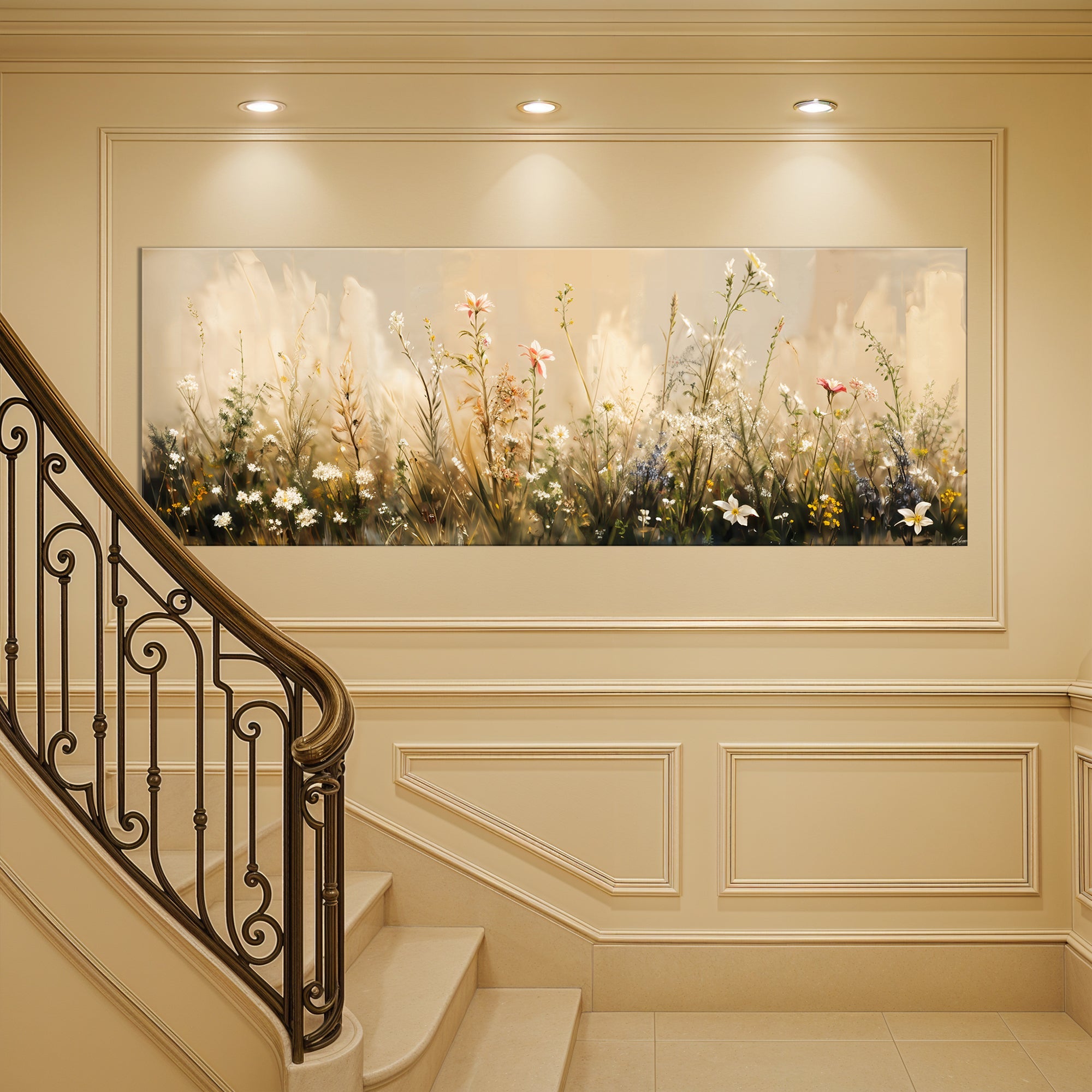 Flower Field wall art with nature-inspired artwork - product view 3