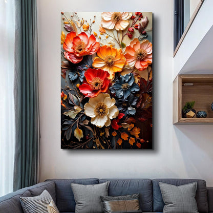 Blooming Garden Rhapsody Impasto wall art with nature-inspired artwork - product view 3