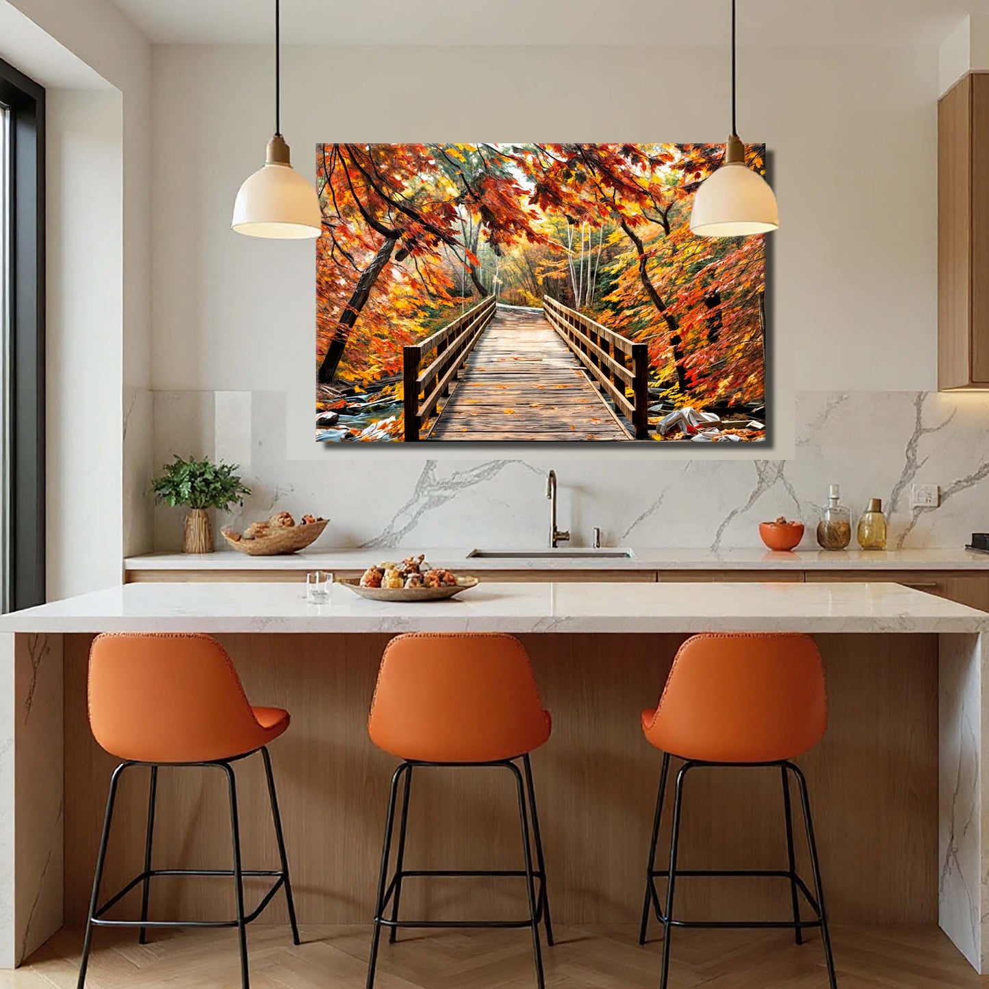 Crossing Autumn wall art with nature-inspired artwork - product view 3