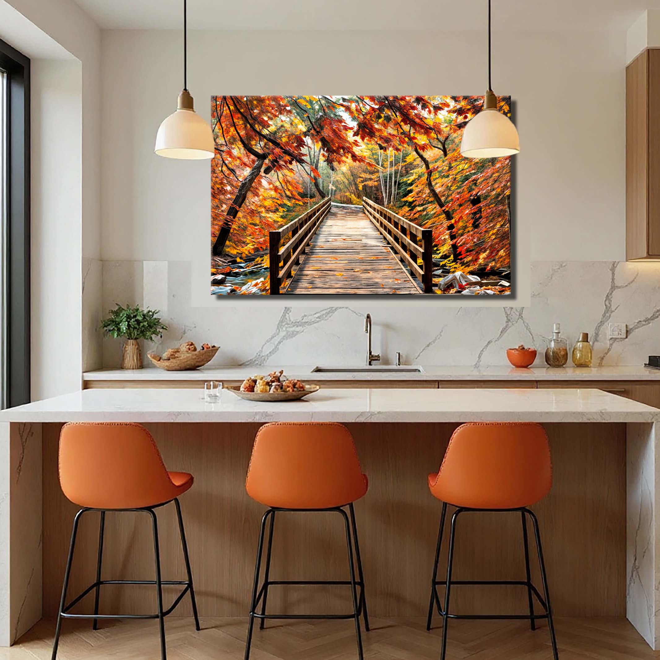 Crossing Autumn wall art with nature-inspired artwork - product view 3