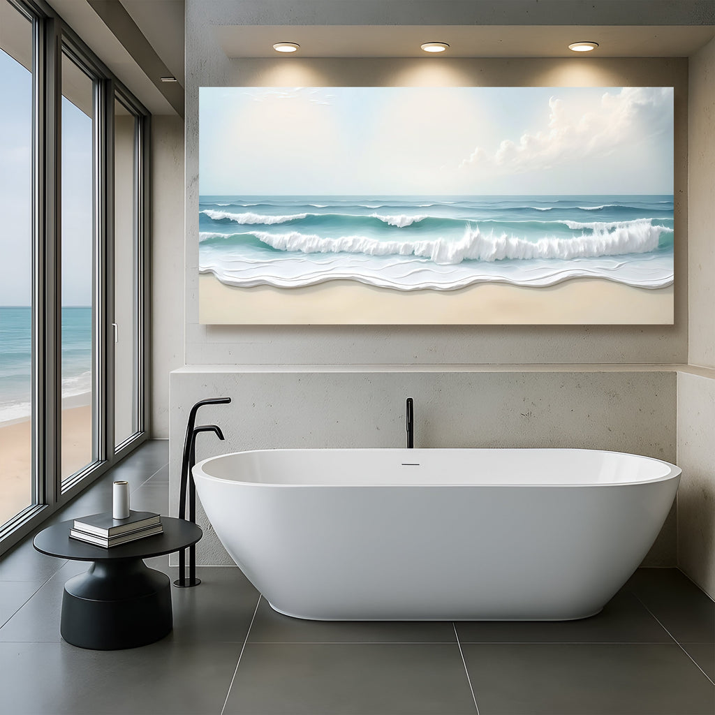 Serene Ocean Wave Coastal Xiv wall art with nature-inspired artwork - product view 3