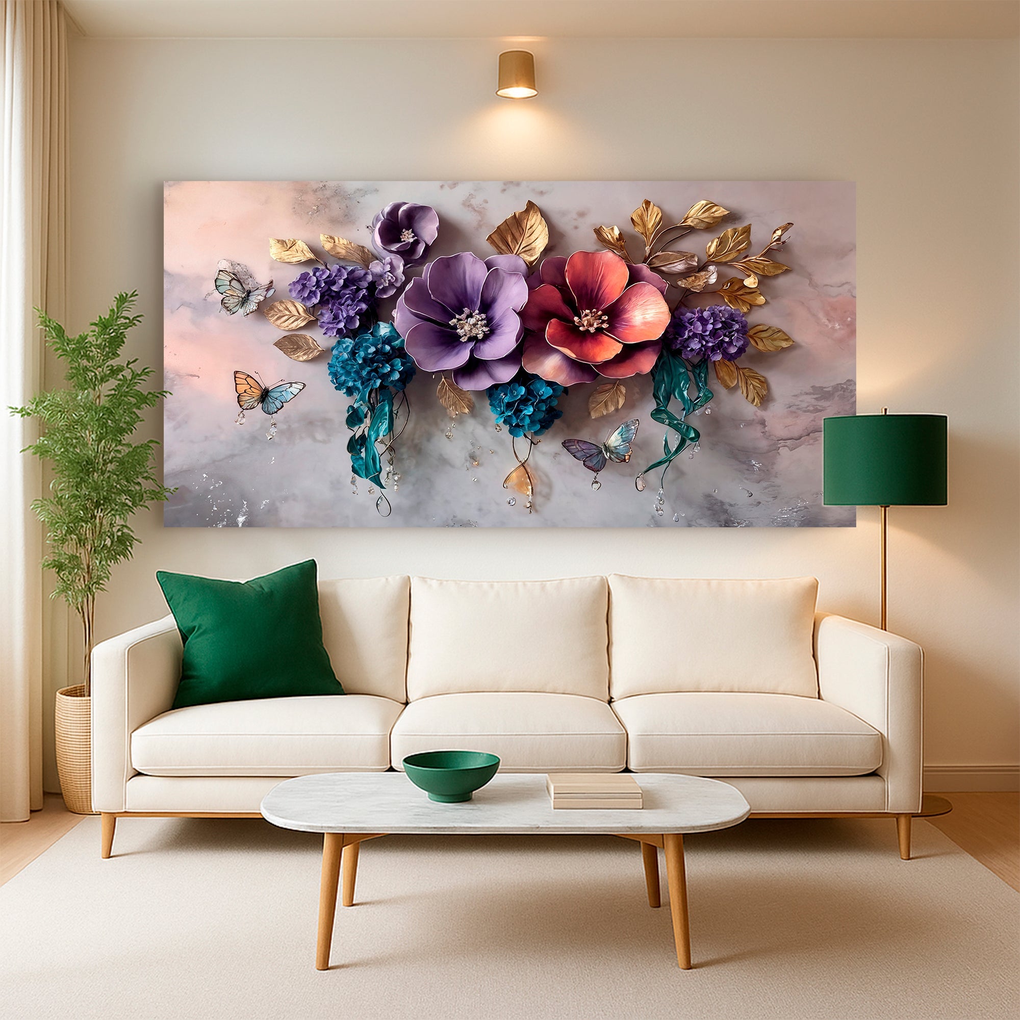 Floral Symphony wall art with nature-inspired artwork - product view 5