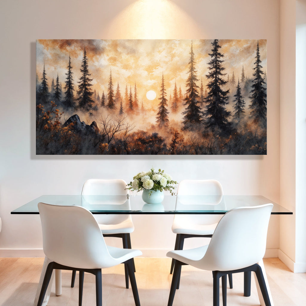 Rustic Forest Sunset wall art with nature-inspired artwork - product view 3