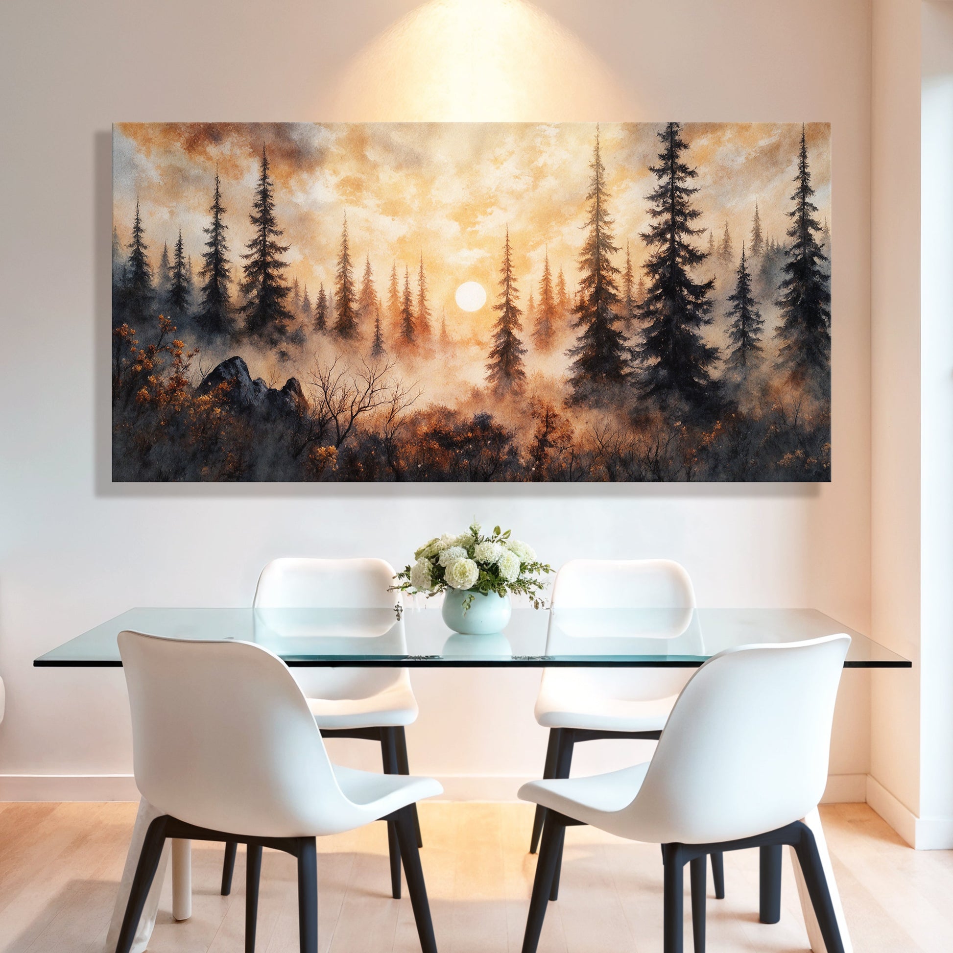 Rustic Forest Sunset wall art with nature-inspired artwork - product view 3