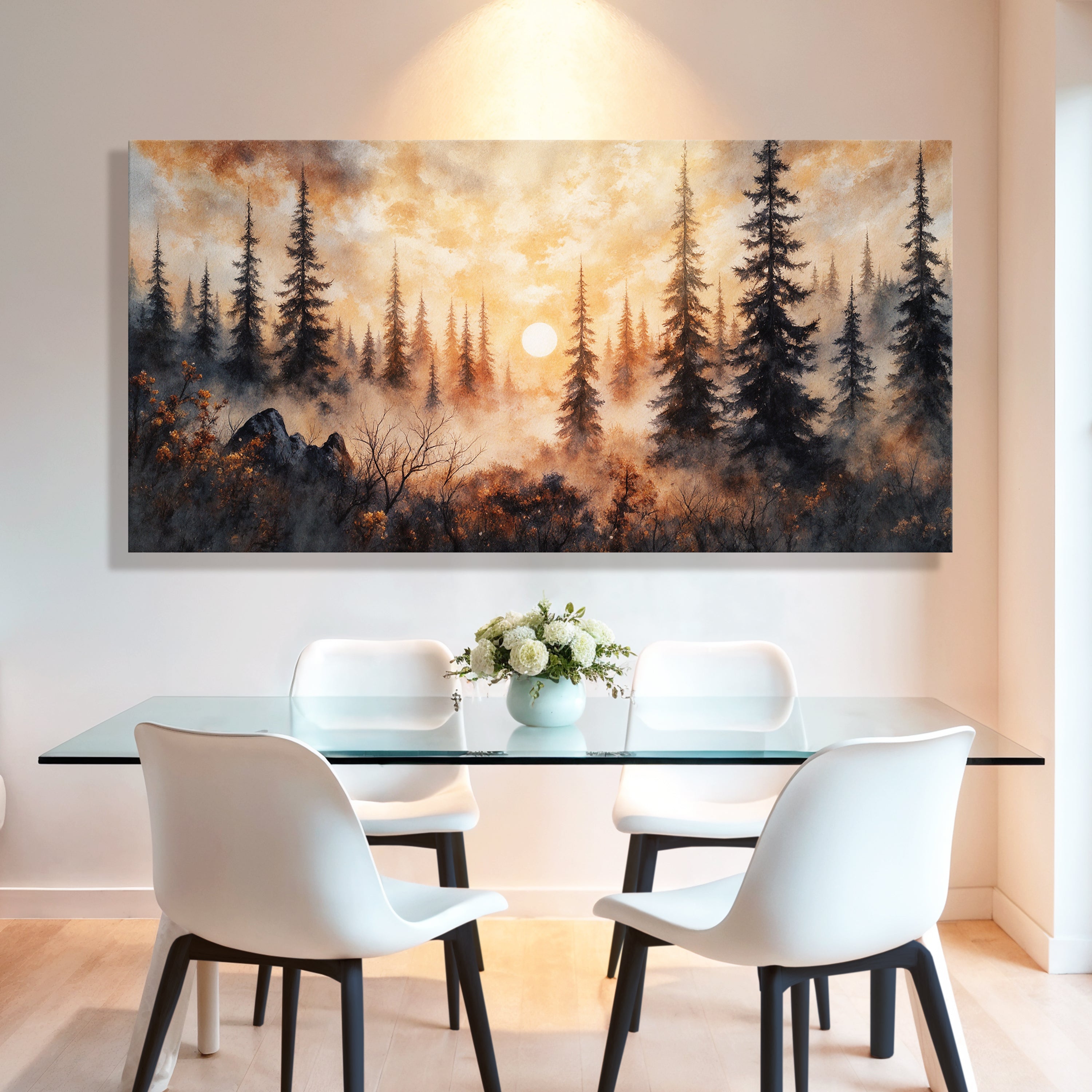 Rustic Forest Sunset wall art with nature-inspired artwork - product view 3