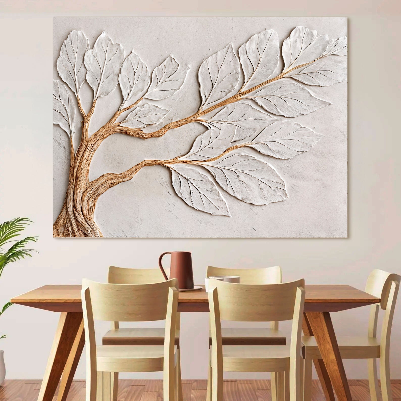 Calm in Ivory Clay wall art with nature-inspired artwork - product view 3