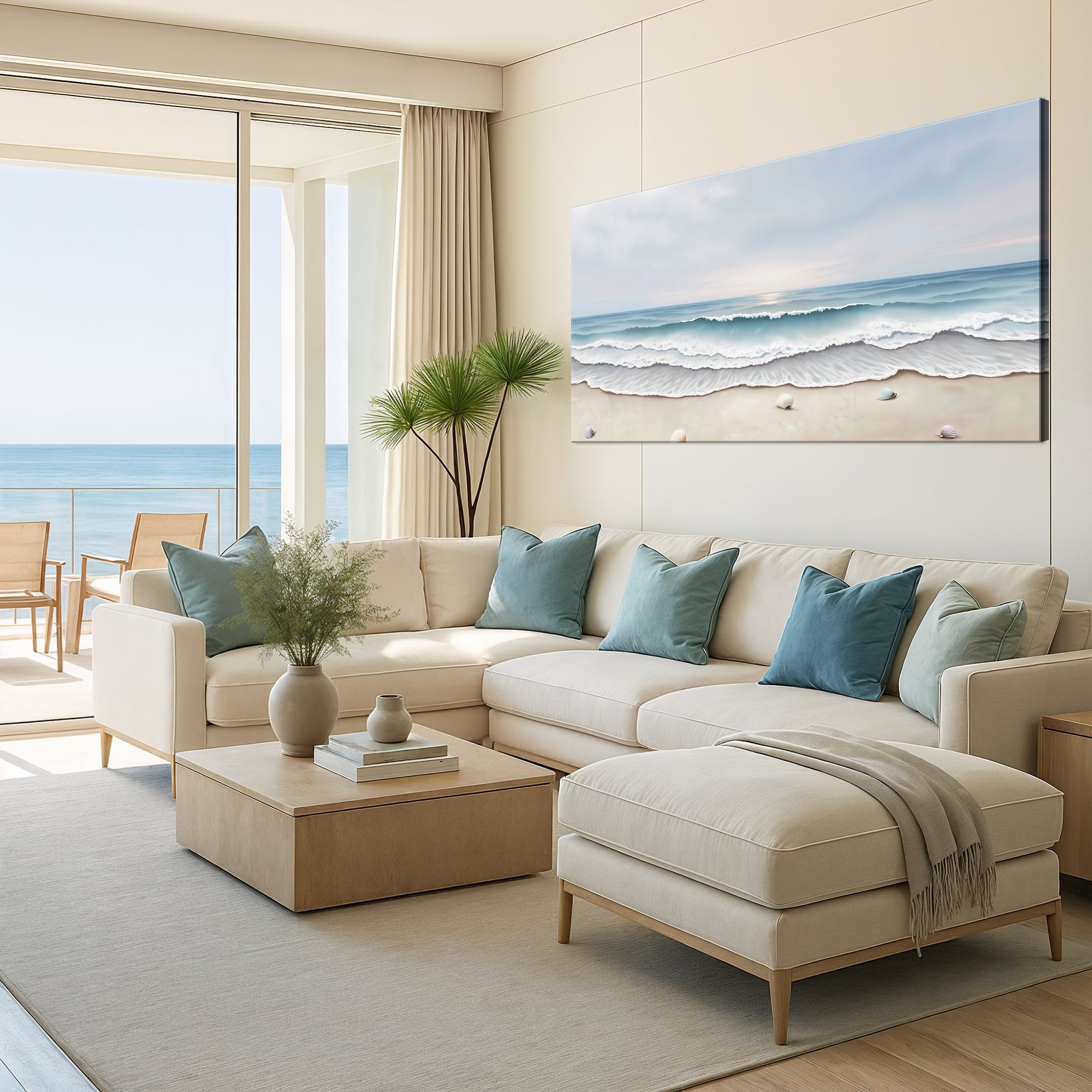 Serene Ocean Wave Coastal Iii wall art with nature-inspired artwork - product view 3