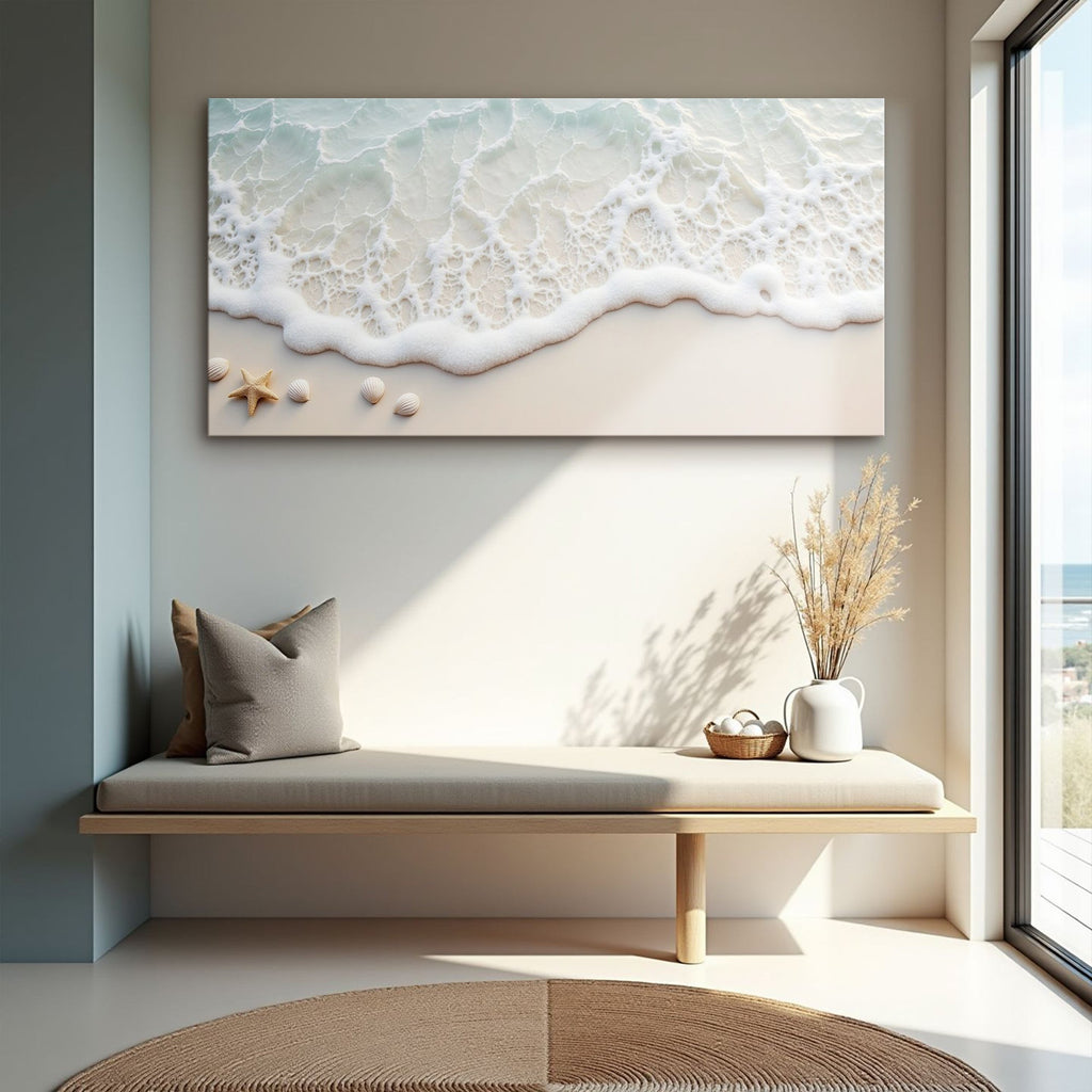 Serene Ocean Wave Coastal X wall art with nature-inspired artwork - product view 4